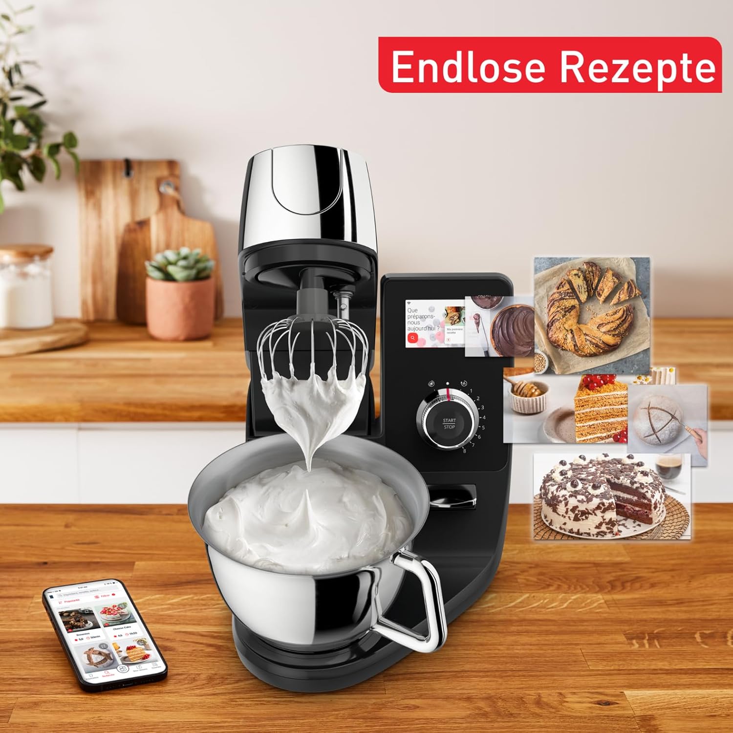 Tefal QB950D iCOACH Küchenmaschine TOUCH WIFI Küchengerät 5,5 Liter Schüssel