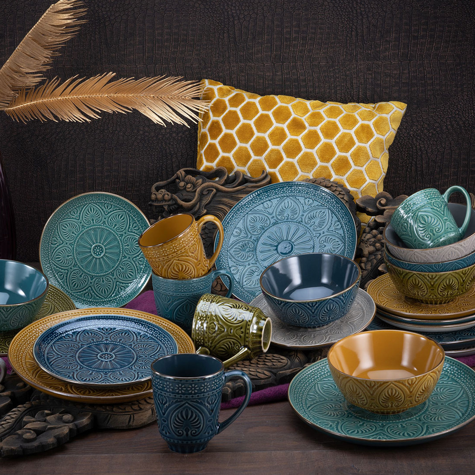 CreaTable, 22561, Serie Samarkand, Geschirrset, Kombiservice 16 teilig