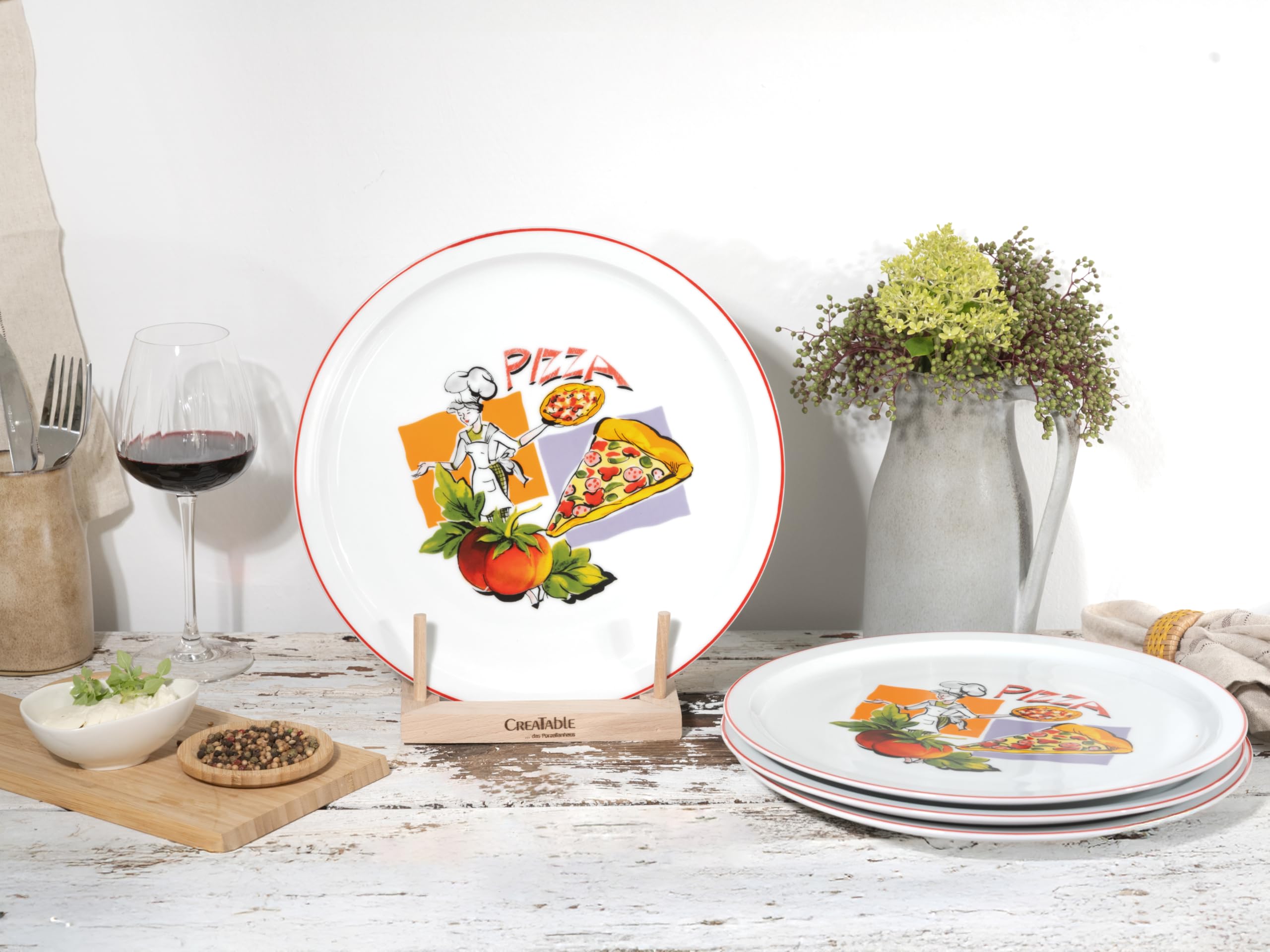 CreaTable 24442 Pizzateller Serie Milano - Sofia 4-tlg. 4 Personen