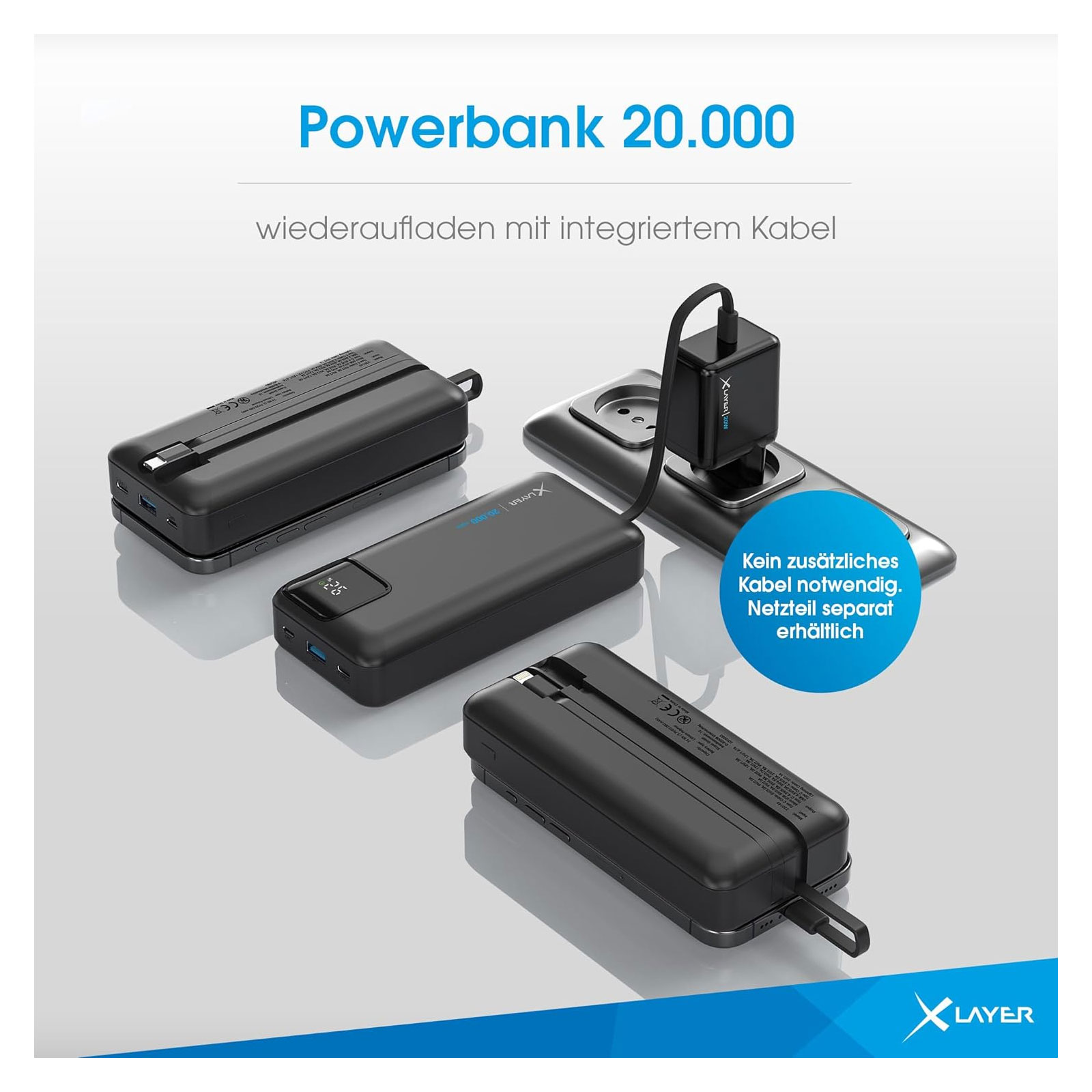 XLayer 20.000-mAh Power Delivery, schwarz Powerbank XLayer 20.000-mAh Power Delivery, schwarz Powerbank