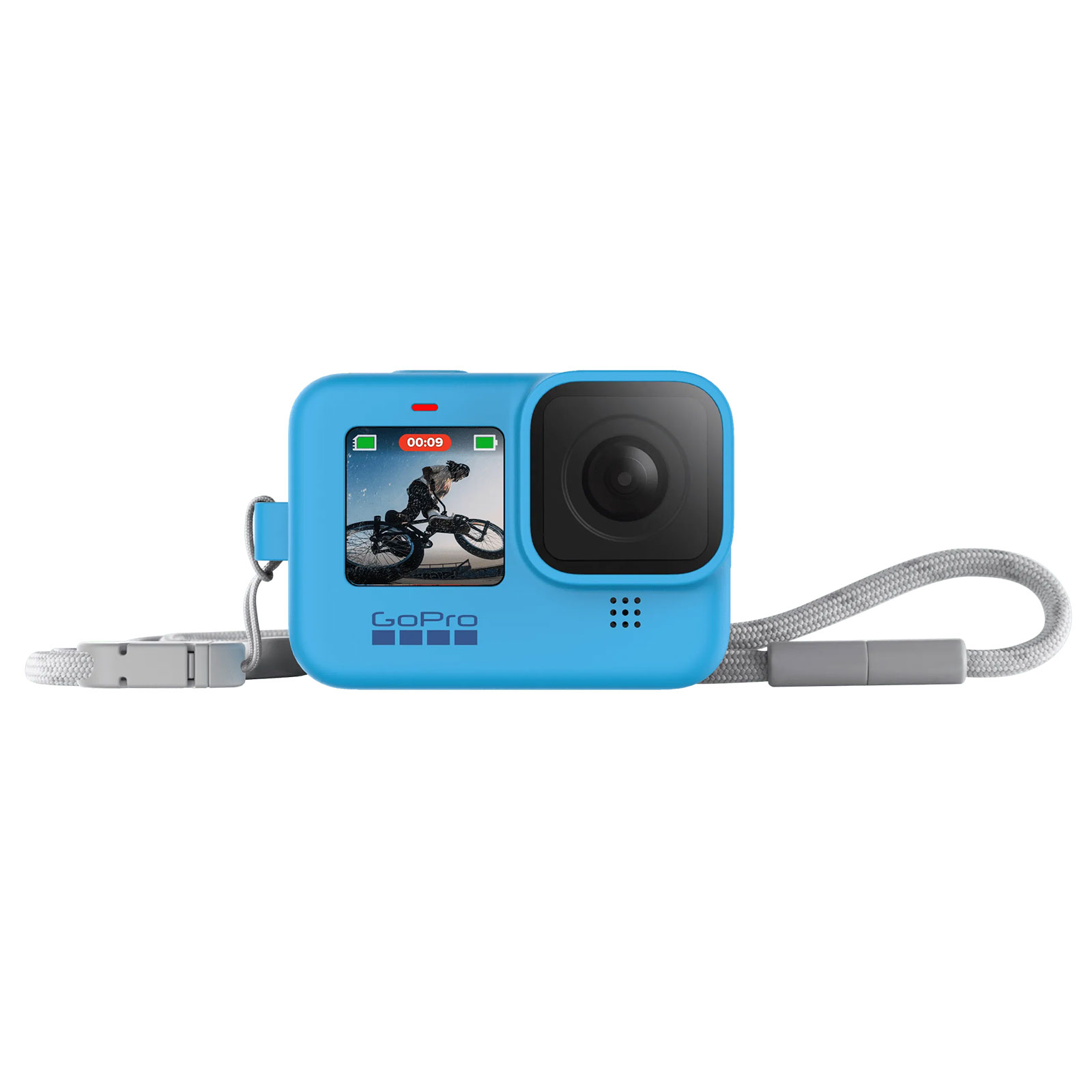 GoPro Hülle und Trageband blau (Kompatibel mit: HERO12 Black, HERO11 Black, HERO10 Black, HERO9 Black)