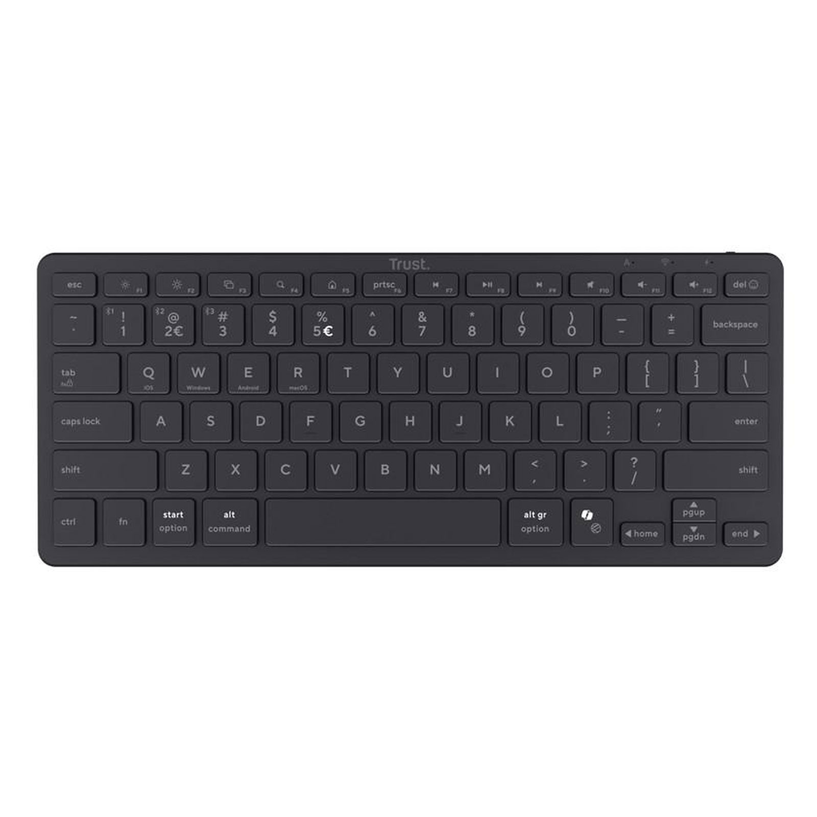 Trust Nado II Bluetooth Tastatur für mehrere Geräte, Schwarz (26194)