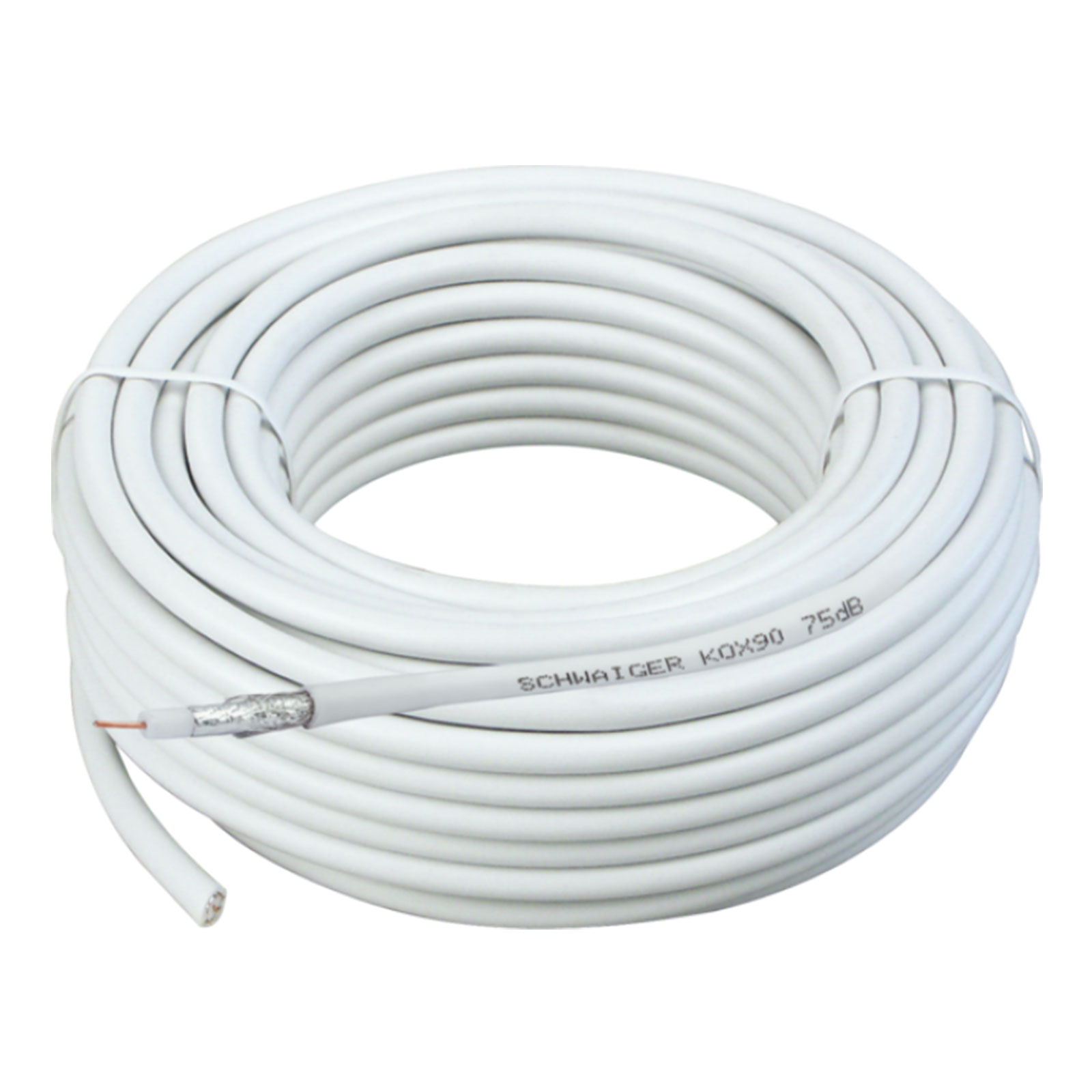 Schwaiger KOX90/15 042 Koaxial-Kabel 75dB 6,8mm 15,0 m weiß