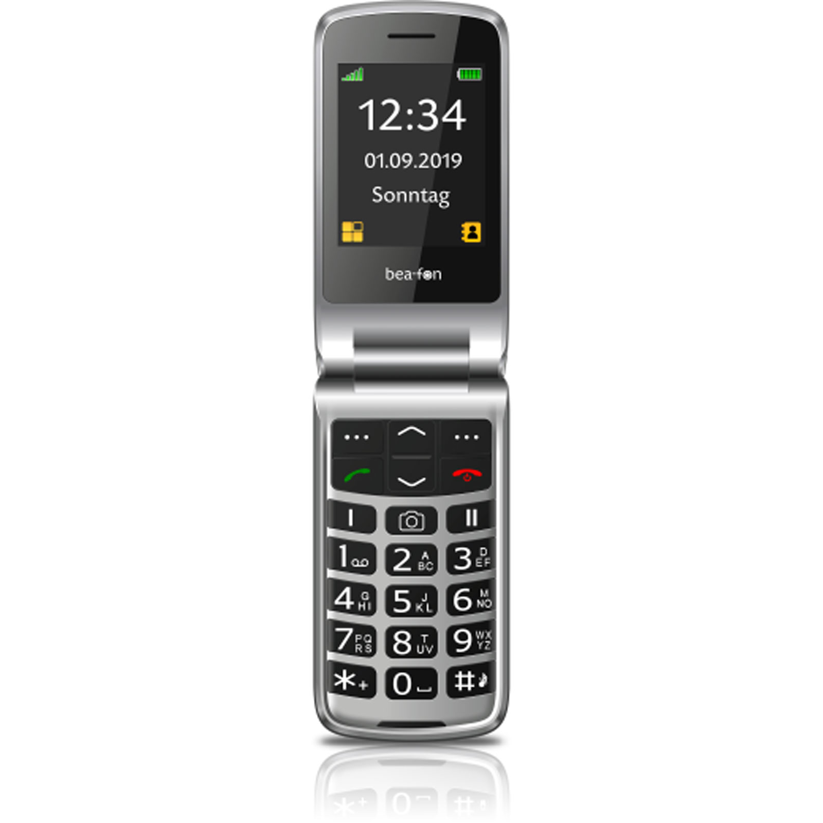 Beafon SL 495 schwarz-silber Handy (Seniorenhandy, Klapp, ohne Netzteil)