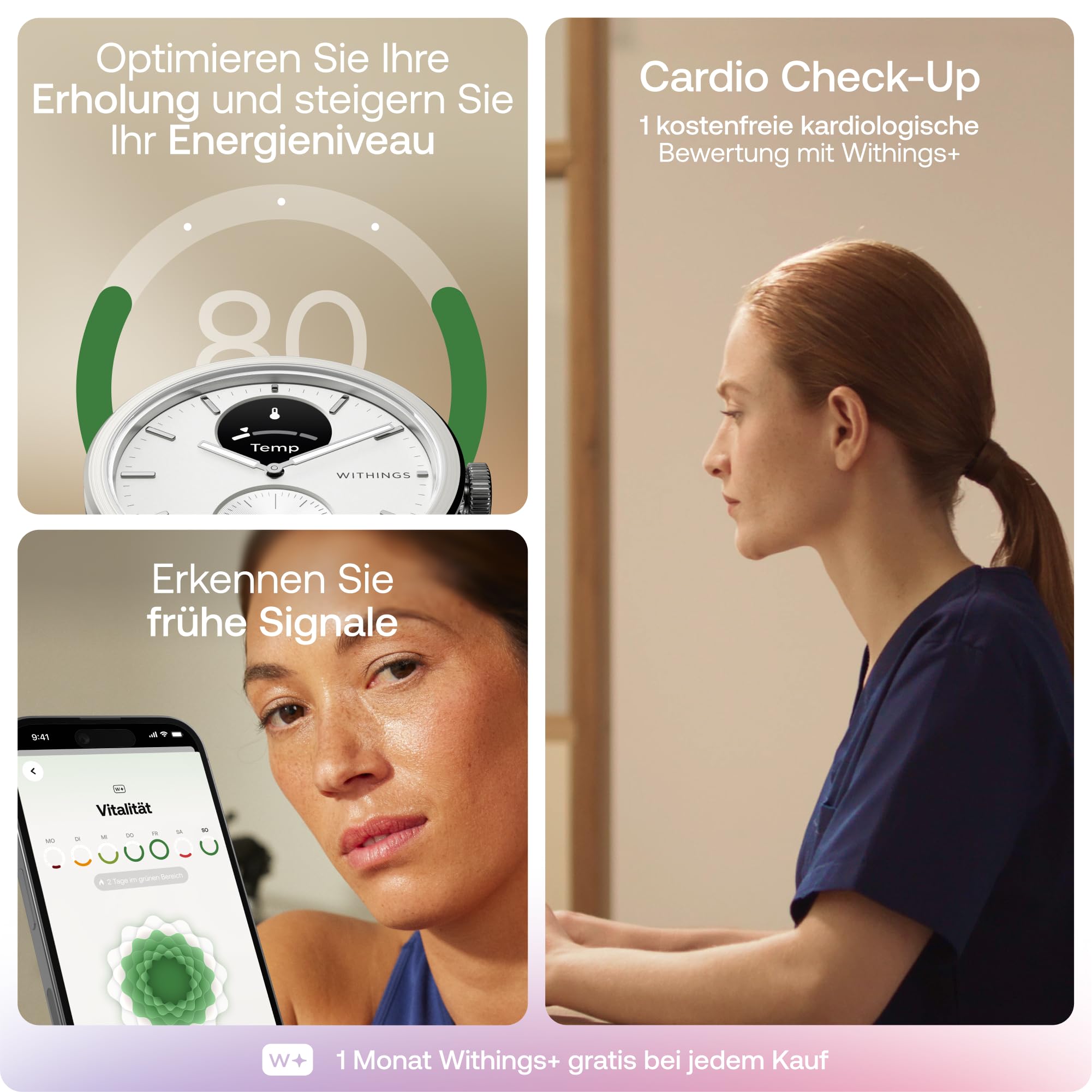 Withings ScanWatch 2 – Gesundheits-Smartwatch für Damen und Herren