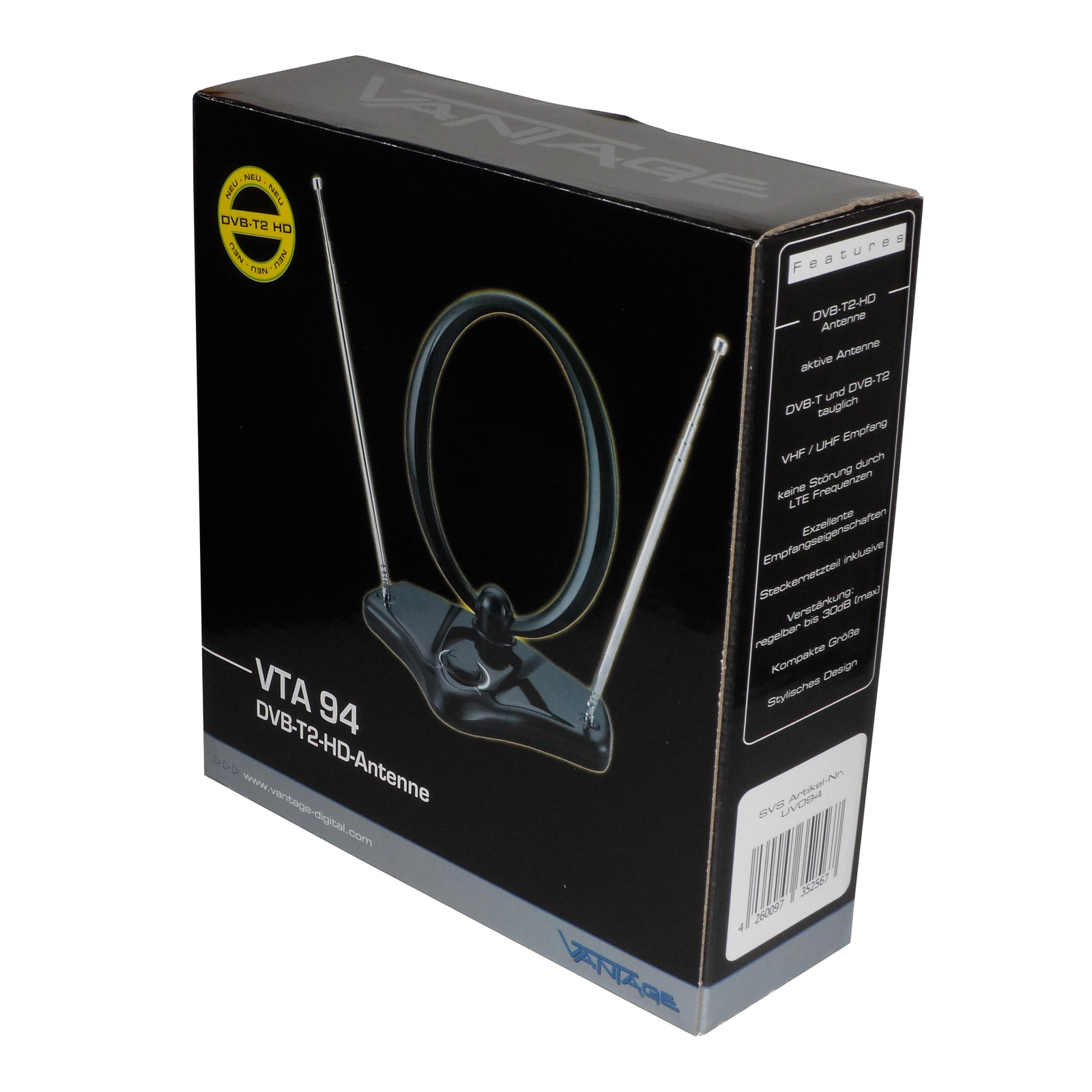 Sky Vision VTA 94 - DVB-T2 Zimmerantenne mit Verstärkung Sky Vision VTA 94 - DVB-T2 Zimmerantenne mit Verstärkung