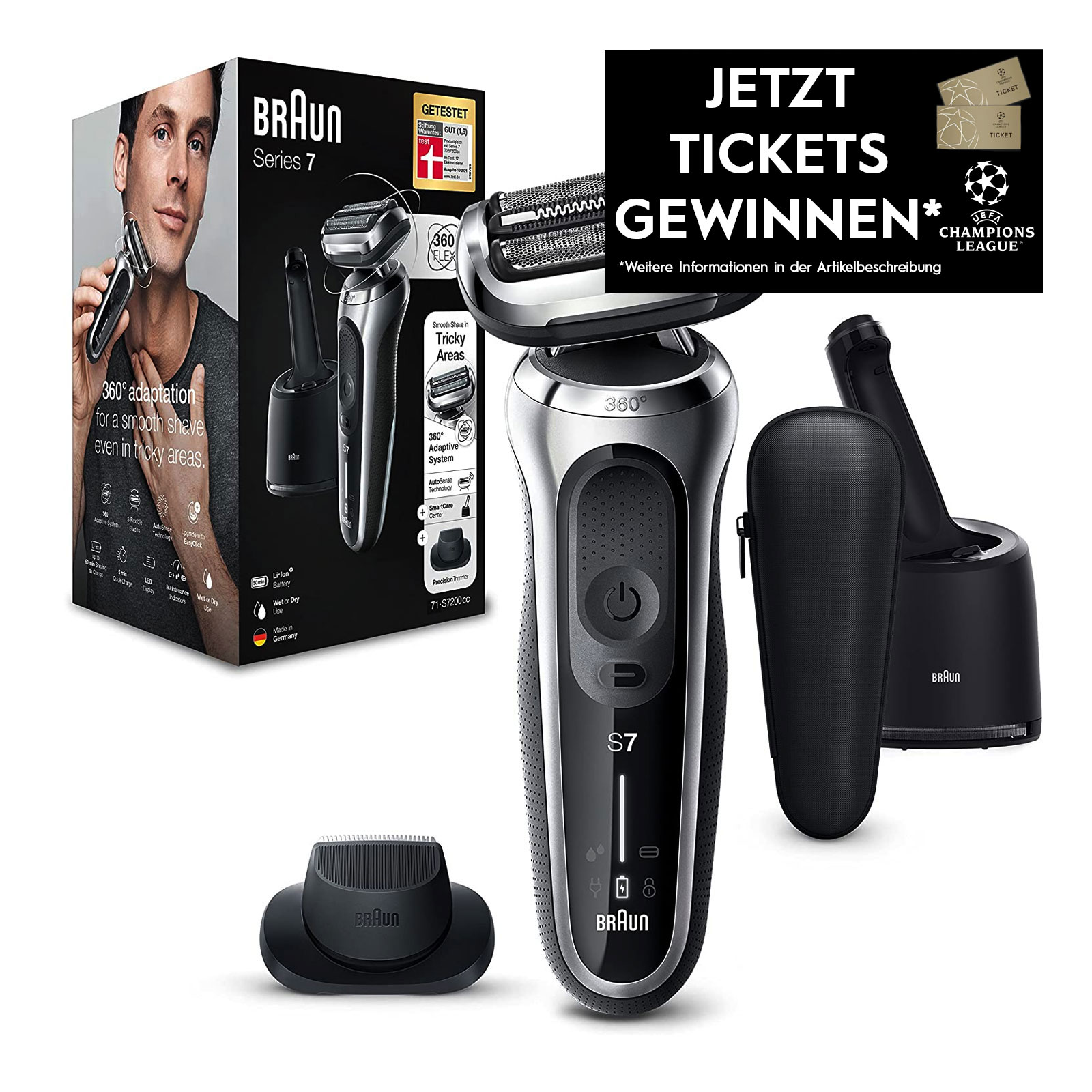 BRAUN Series 7 71-S7200cc silber Herrenrasierer
