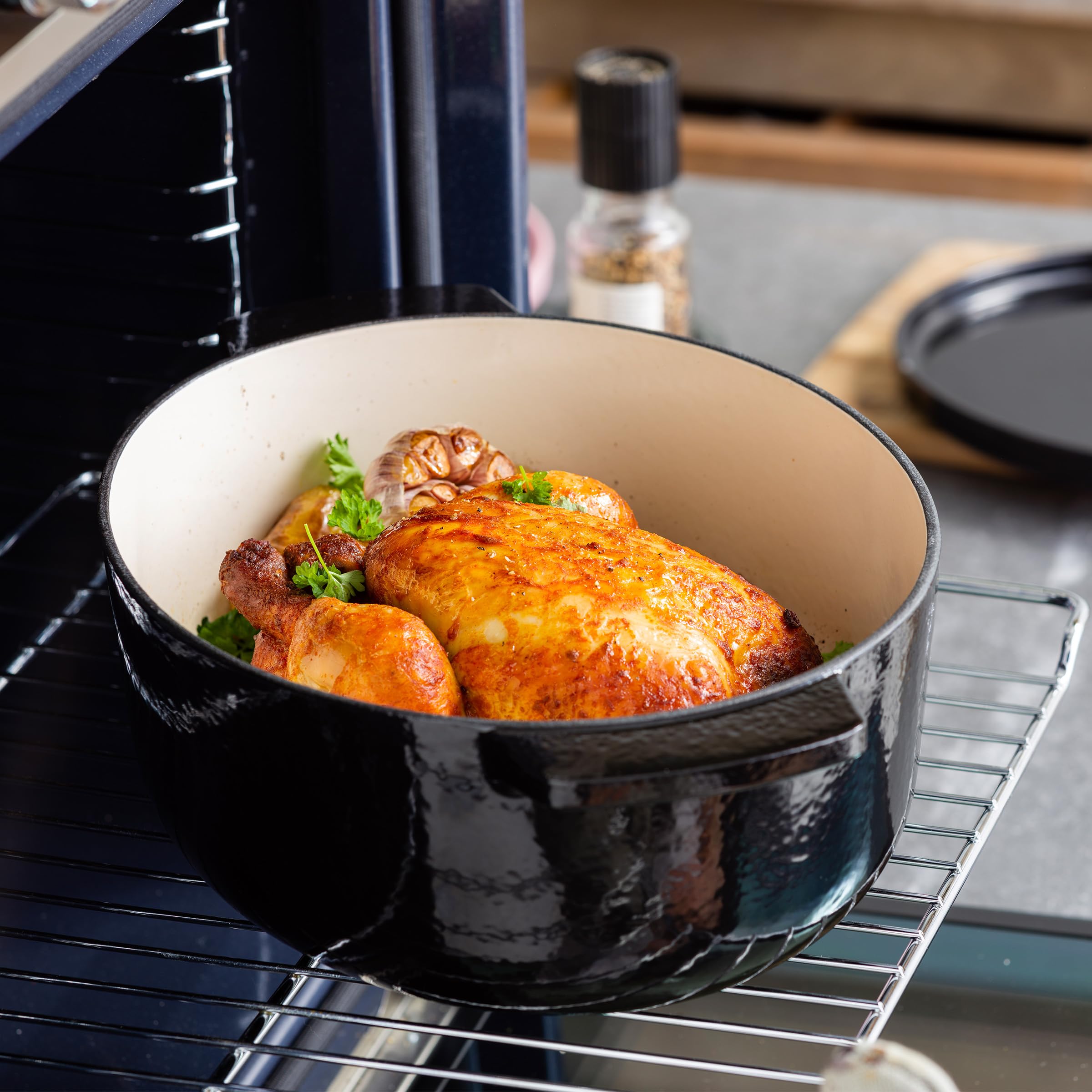 KitchenAid CC006064-001 Bräter mit Deckel Oval 30cm Schwarz