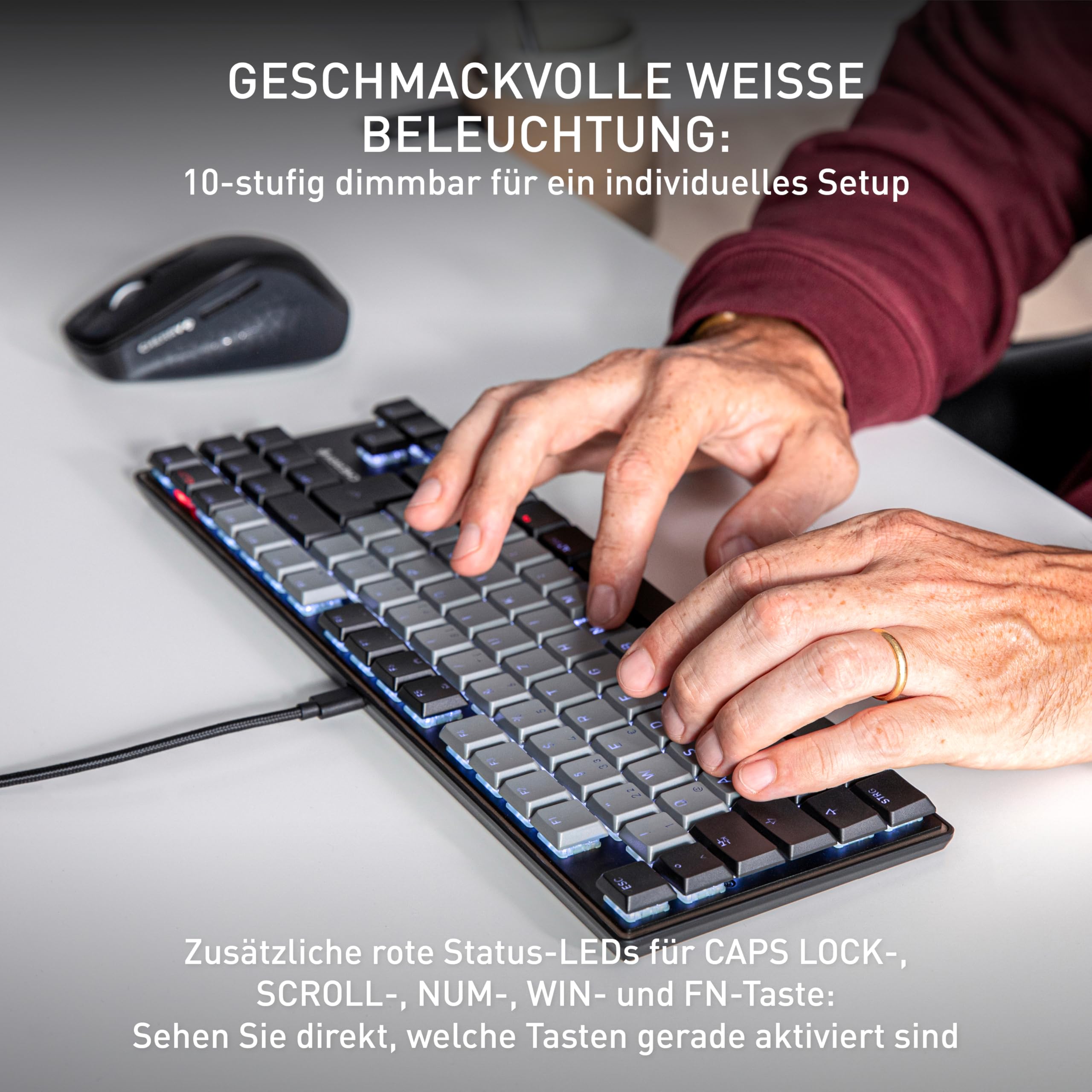 CHERRY KC 500 MX LP TKL, Mechanische Low-Profile-Tastatur ohne Nummernblock