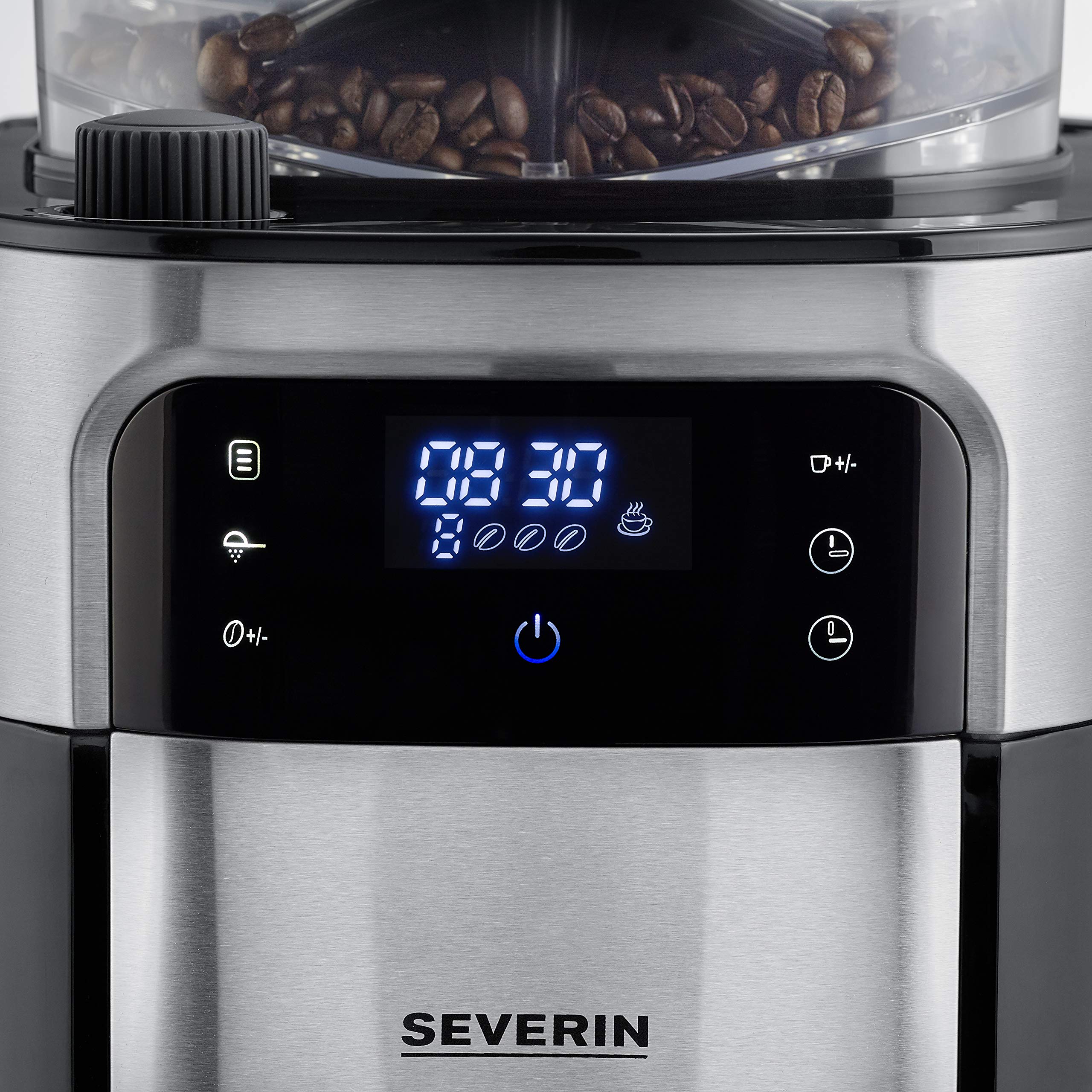 SEVERIN Filterkaffeemaschine mit Edelstahl-Mahlwerk und Thermokanne