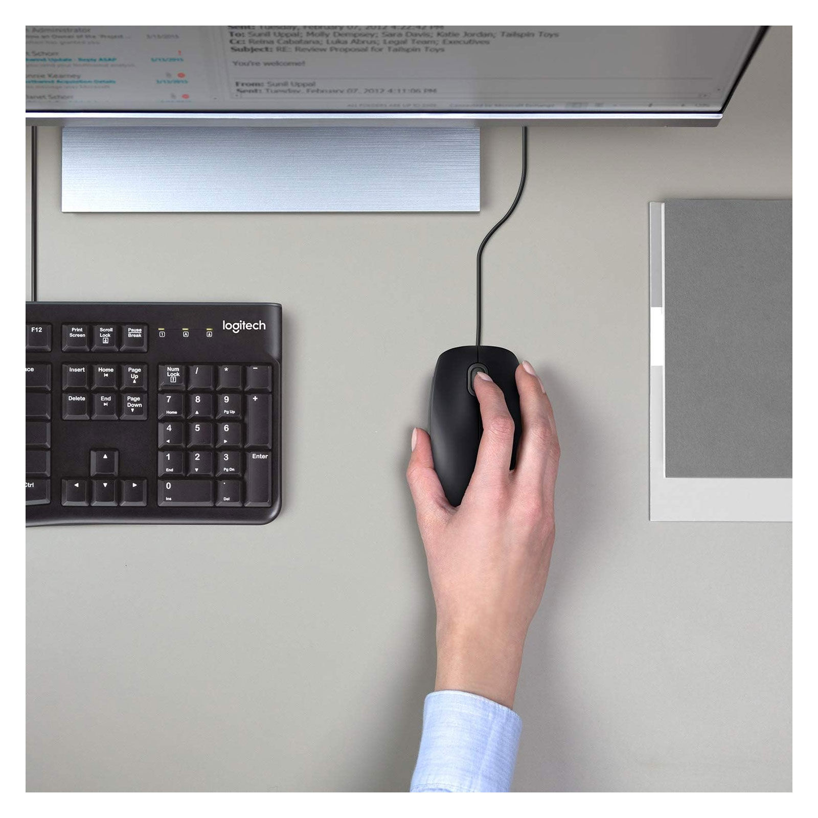 Logitech B110 Maus USB-A 1000 DPI 3 Tasten Beidhändig