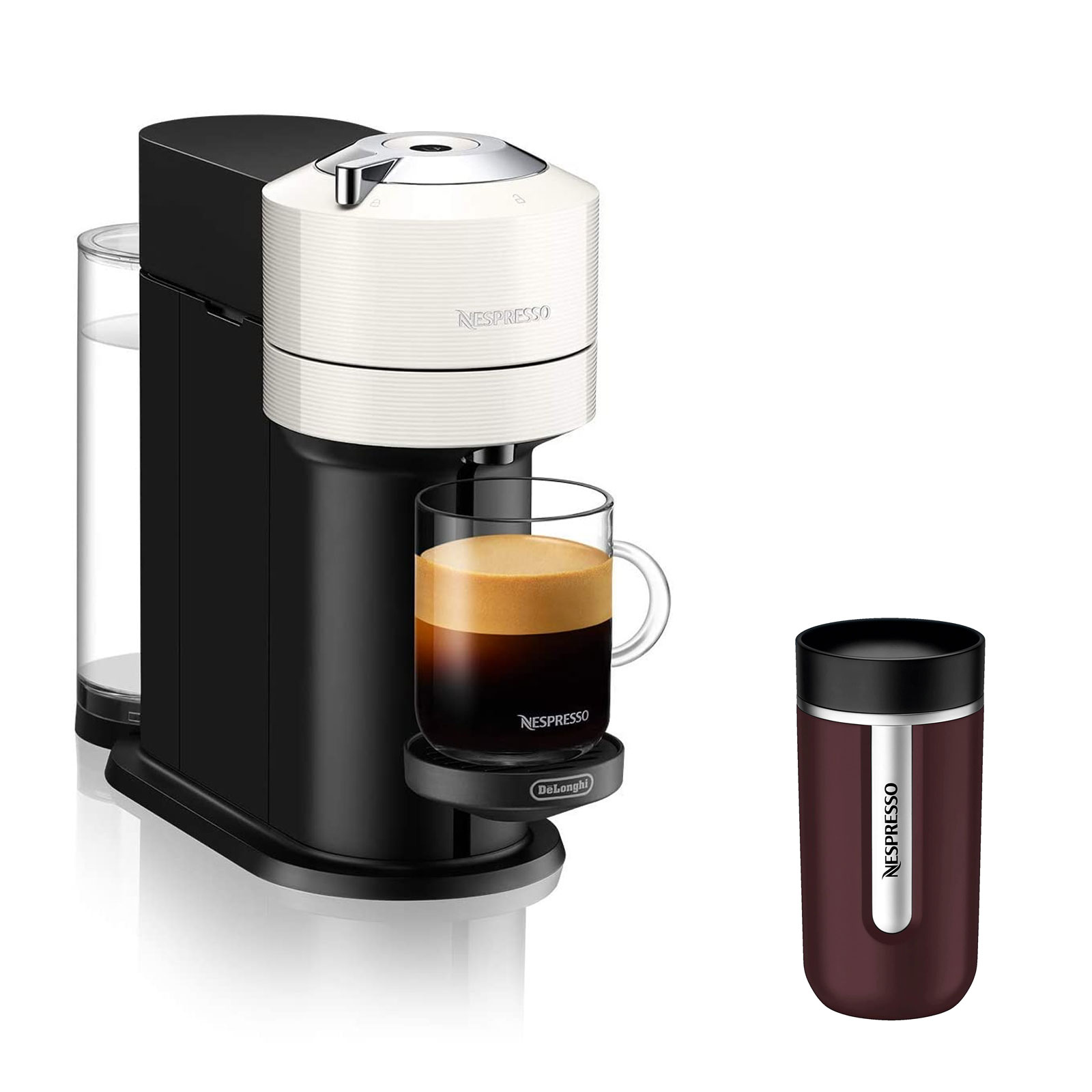 DeLonghi ENV120.W Vertuo Next Basic Nespressoautomat + Travel Mug 400ml DeLonghi ENV120.W Vertuo Next Basic Nespressoautomat + Travel Mug 400ml
