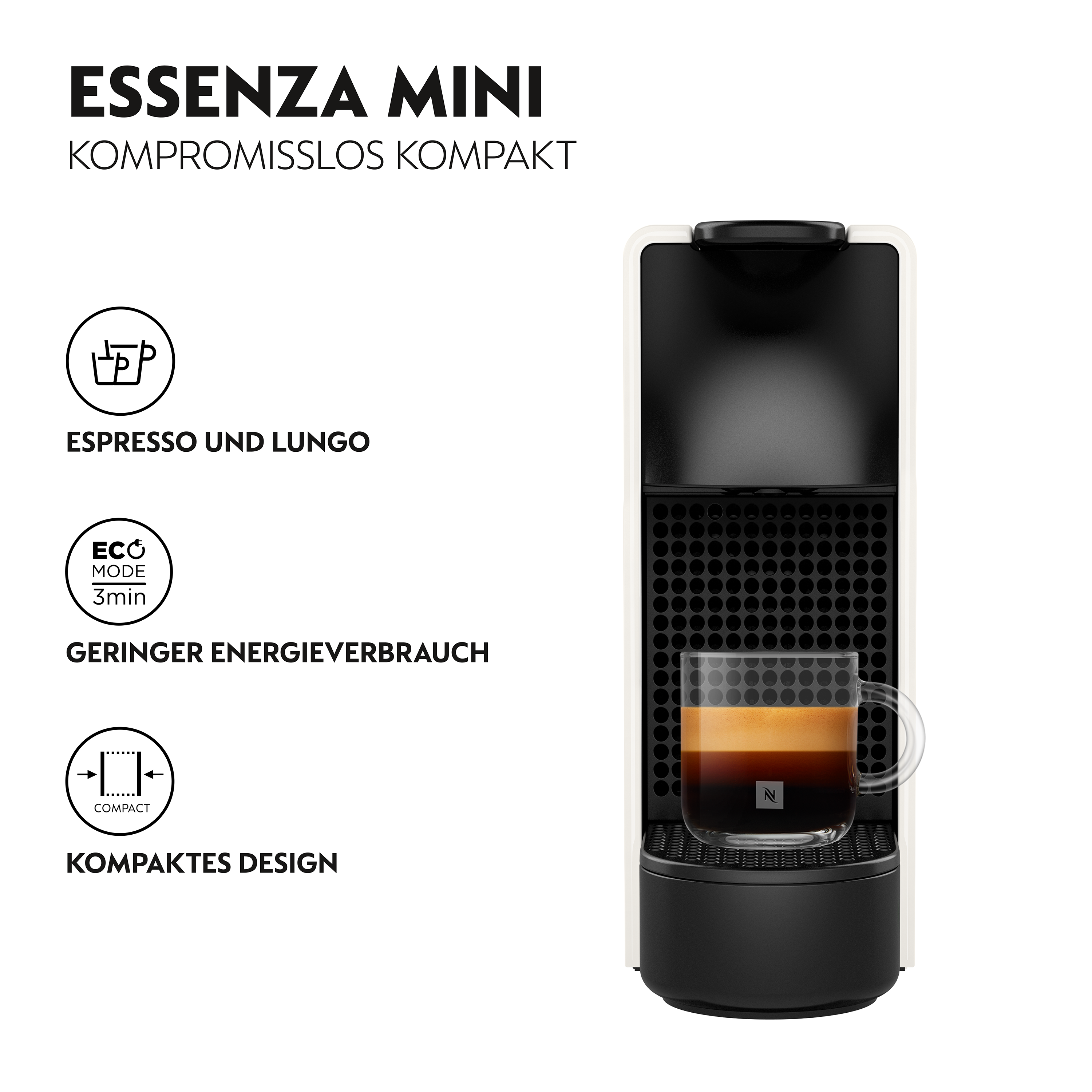 Krups XN1101 Essenza Mini Nespressomaschine Weiß