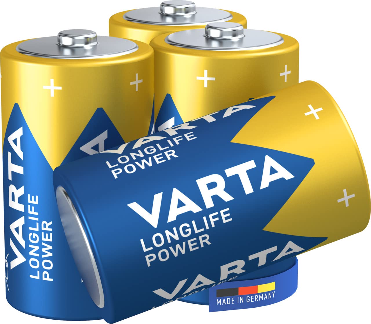 VARTA Batterien D Mono, 4 Stück, Longlife Power, Alkaline, 1,5V