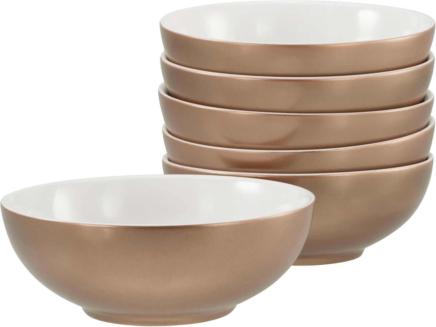 CreaTable, 24329, Serie Golden Days Weiß, 6-teiliges Geschirrset, Müslischalen Set aus Steinzeug