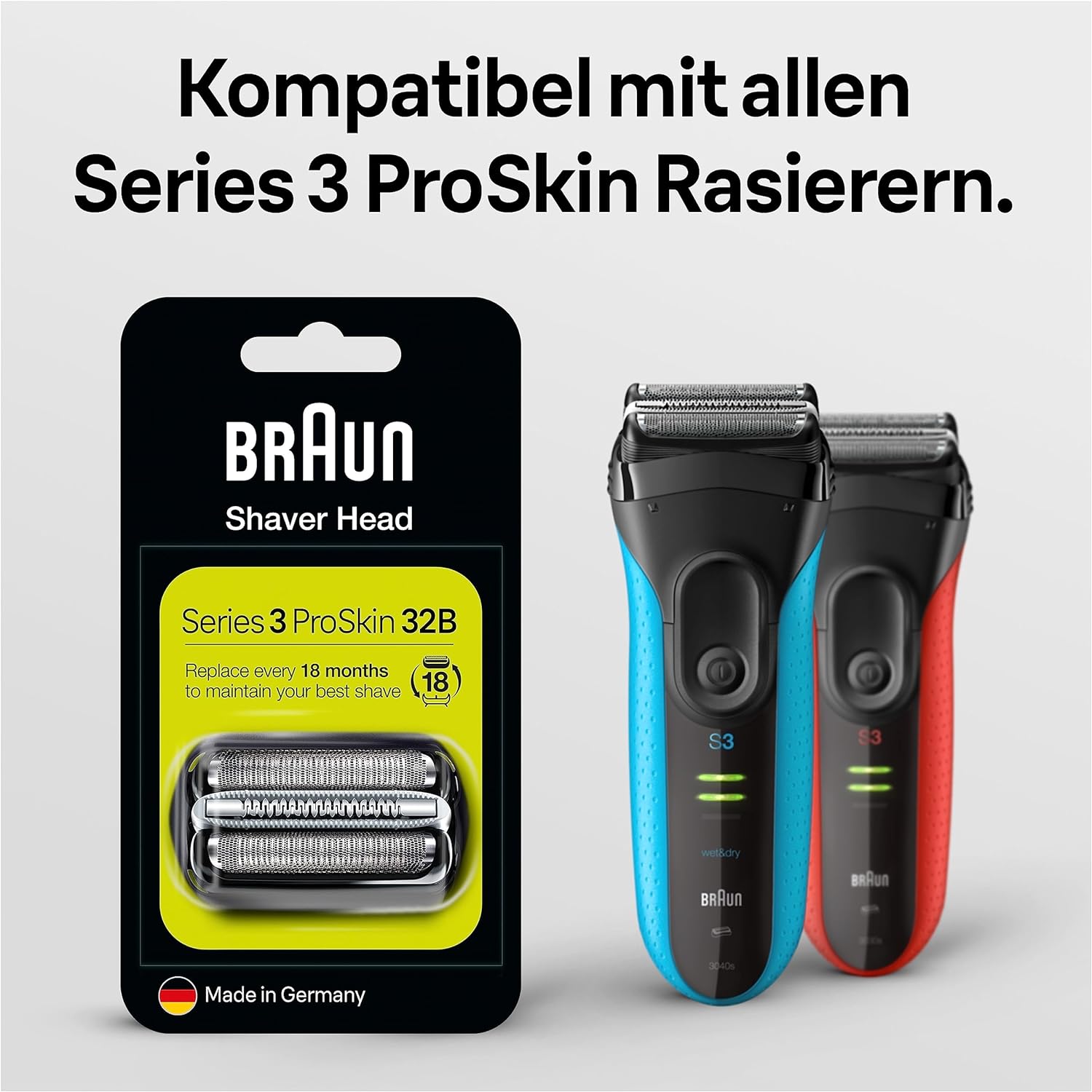 BRAUN KP 32B Kombipack kompatibel mit Rasierer Herren Series 3 ProSkin