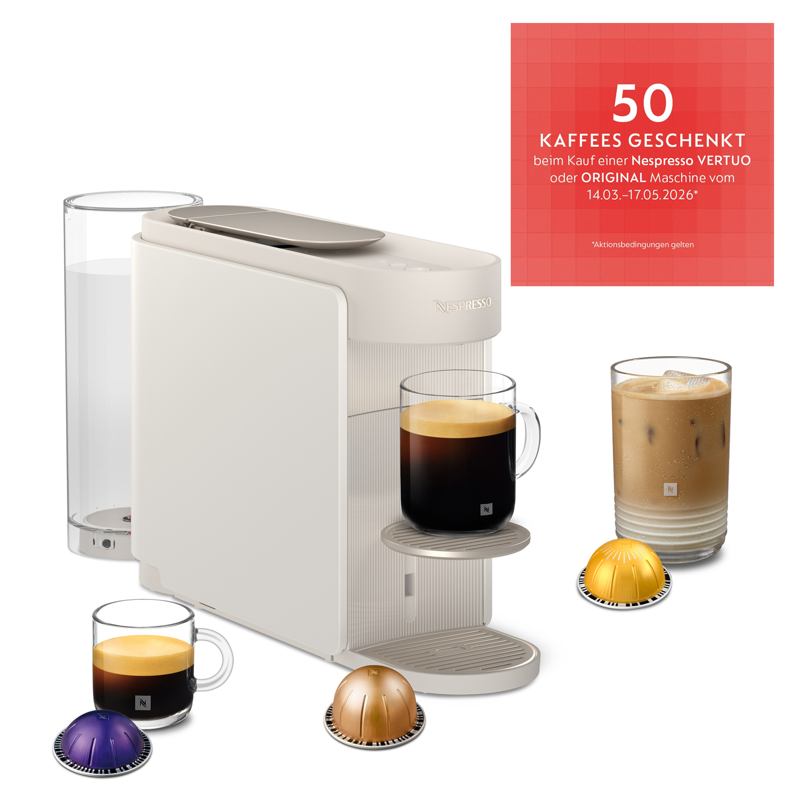 Nespresso Vertuo Up ENV200.W Kapselkaffeemaschine für 7 Tassengrößen