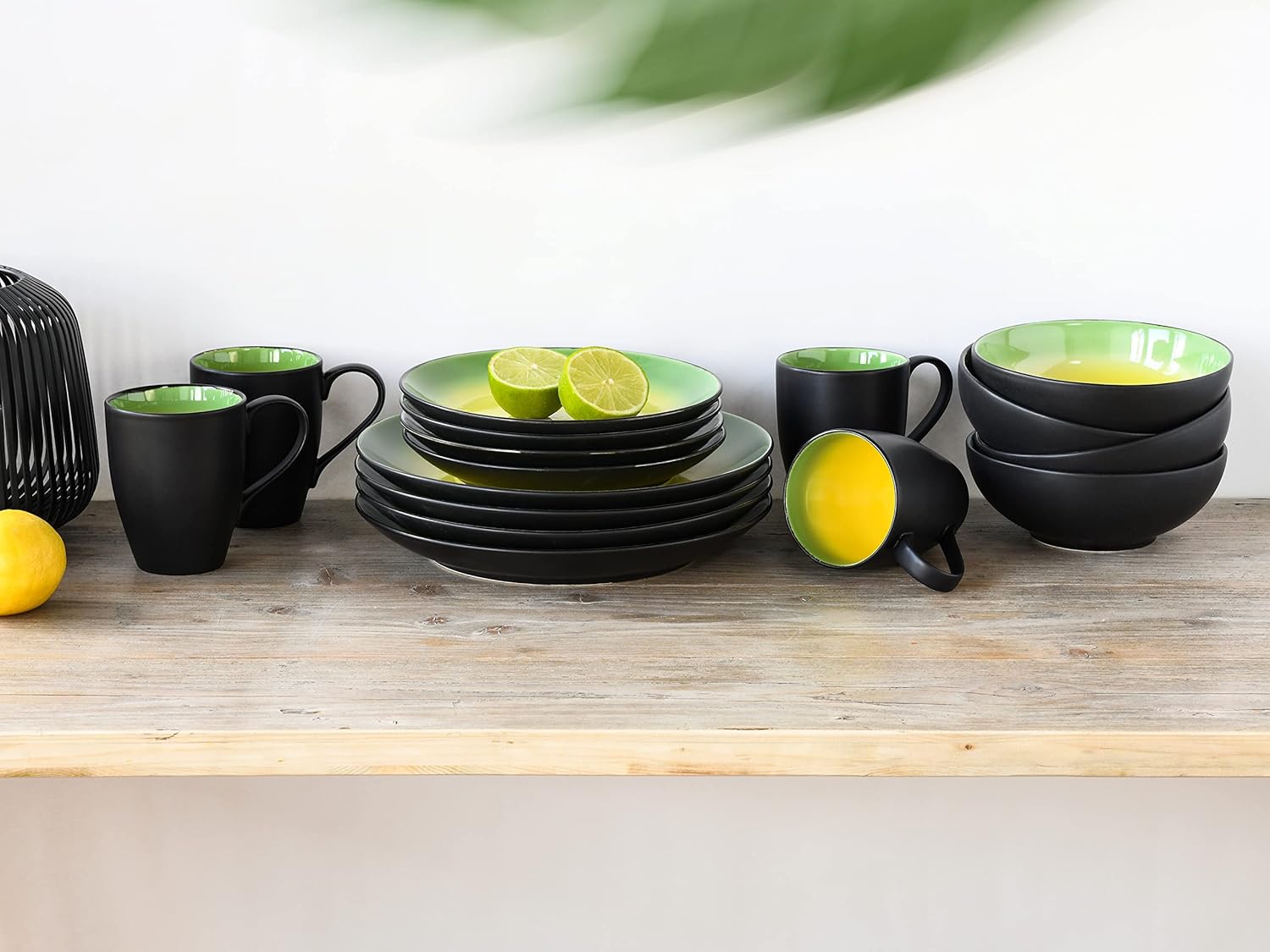 CreaTable, 20220, Serie HOT GREEN, Geschirrset Kombiservice 16 teilig CreaTable, 20220, Serie HOT GREEN, Geschirrset Kombiservice 16 teilig
