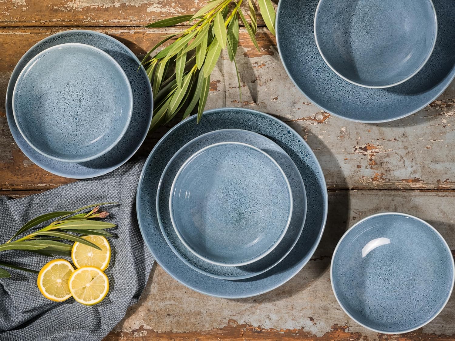 CreaTable, 23672, Serie Reactive BLUE, Geschirrset, Teller Set 12 teilig CreaTable, 23672, Serie Reactive BLUE, Geschirrset, Teller Set 12 teilig