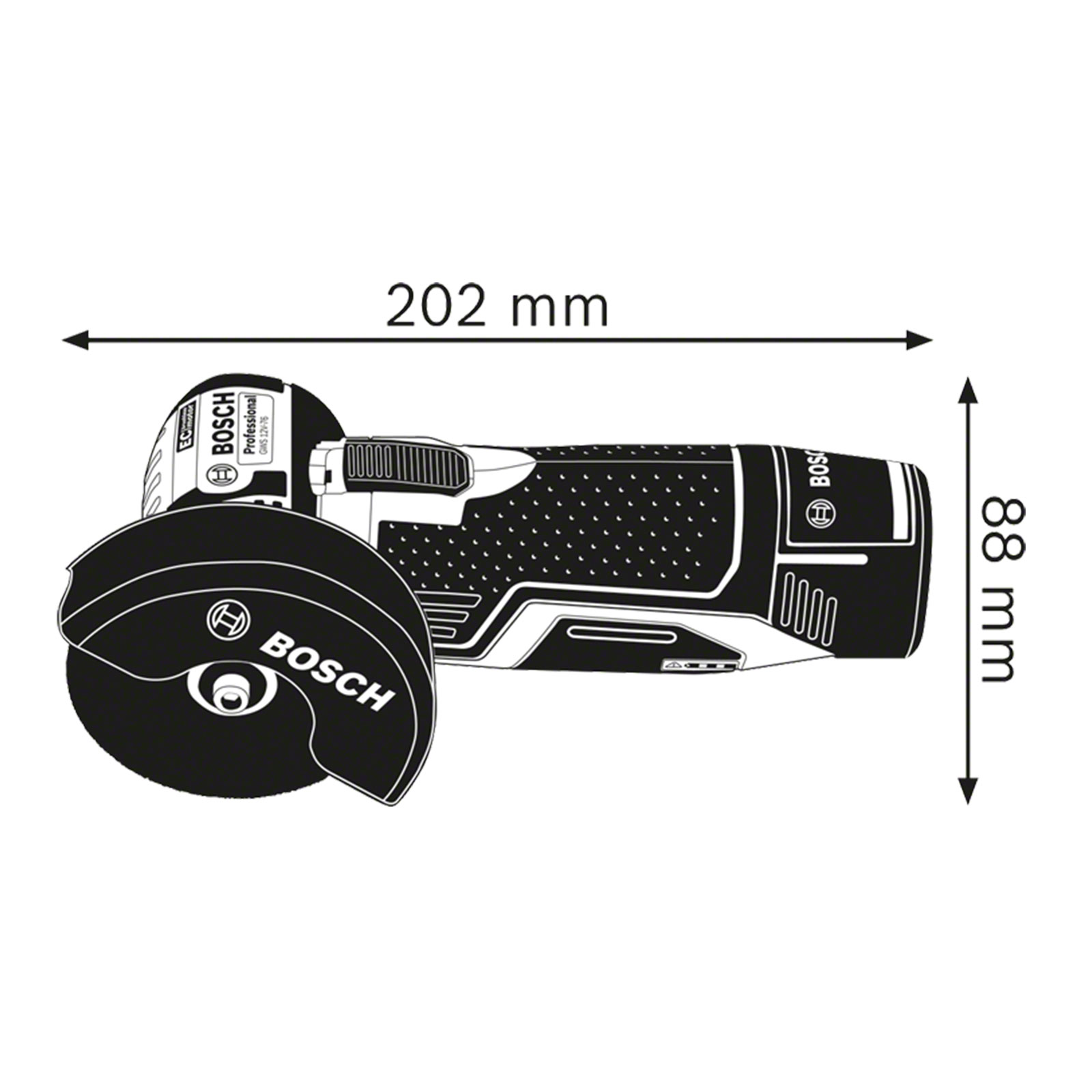 Bosch Professional GWS 12V-76 Winkelschleifer (Akku)