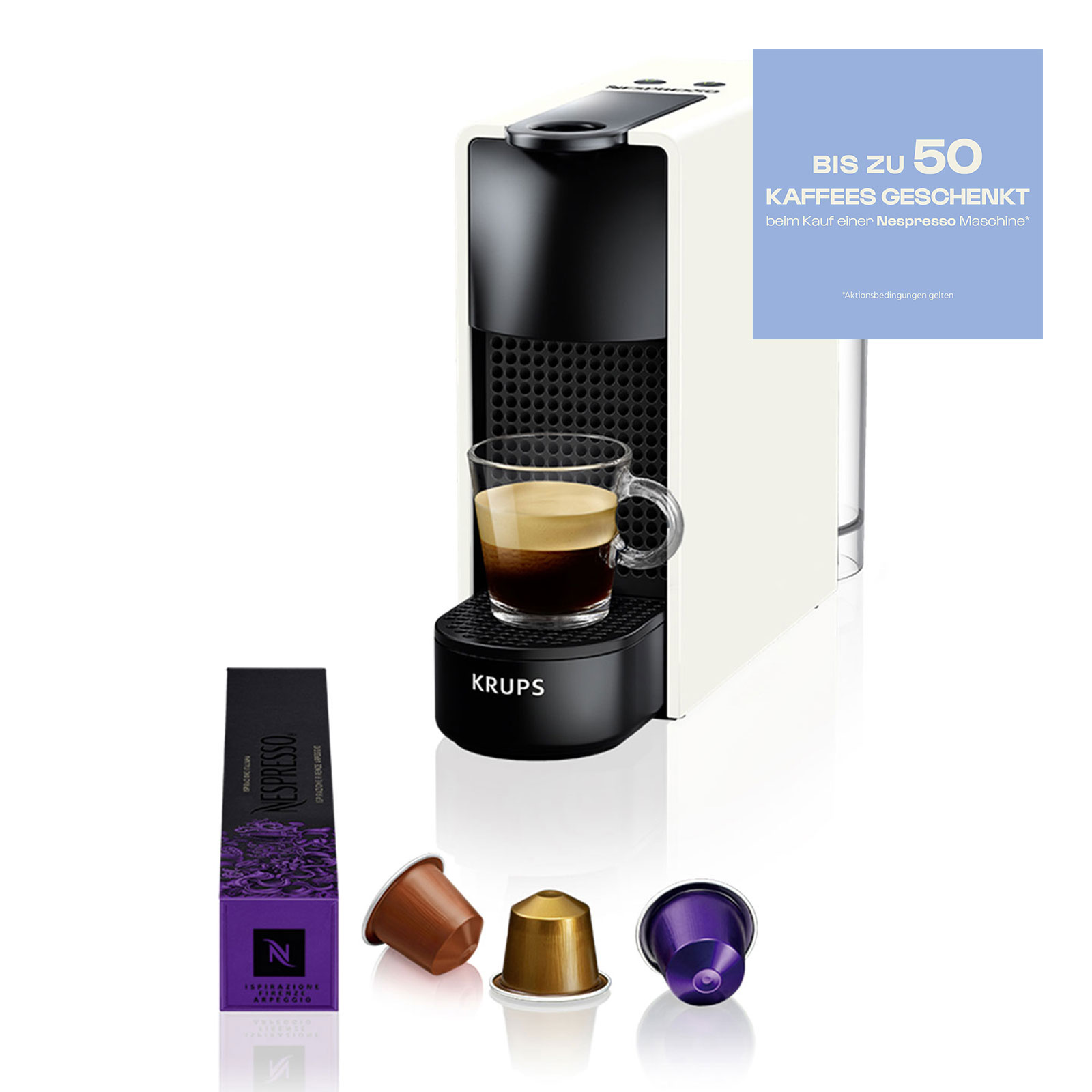 Krups XN1101 Essenza Mini Nespressomaschine Weiß