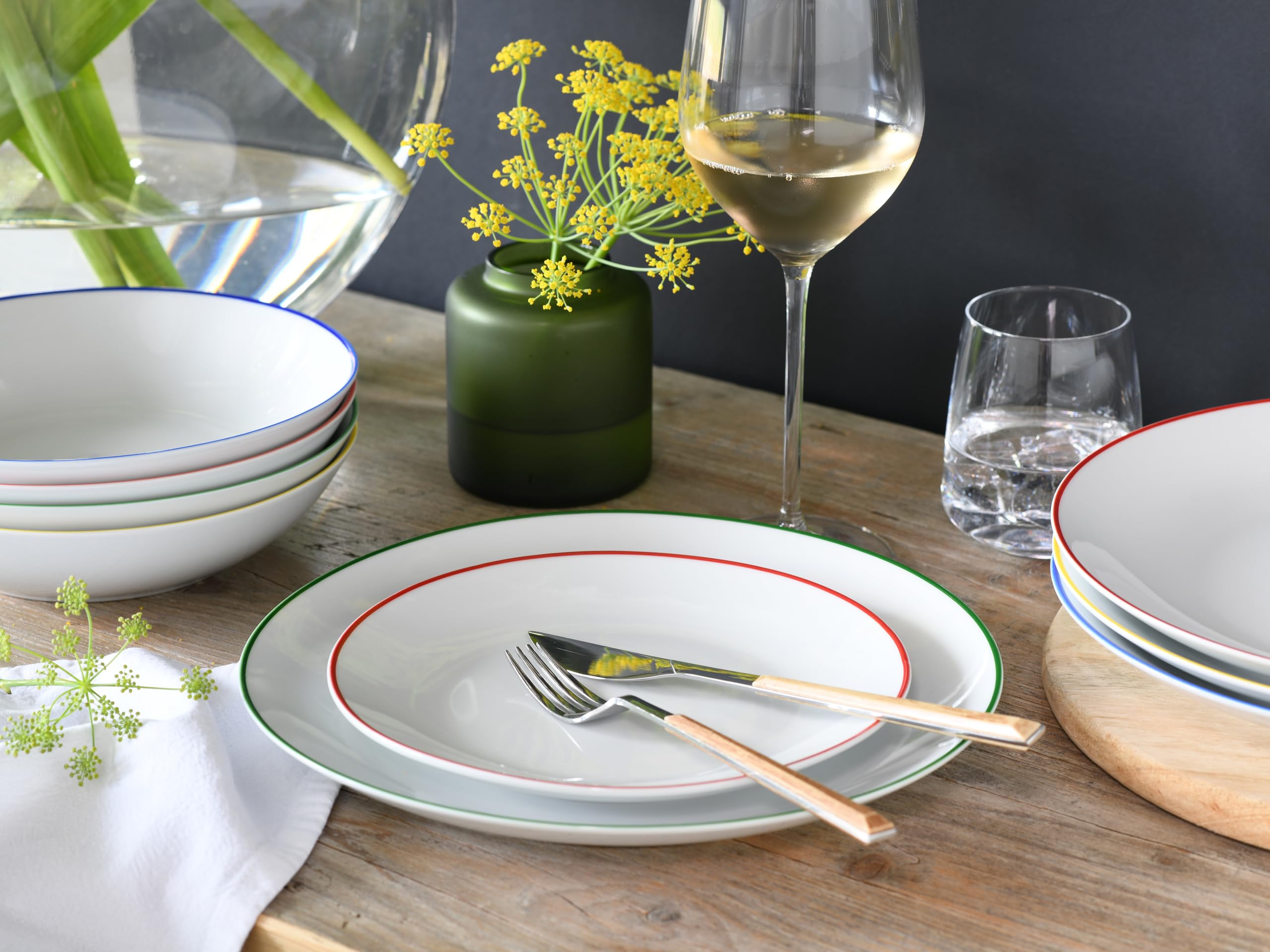 CreaTable Kombiservice 24055 Serie Luna Color Line 20-tlg 4 Personen