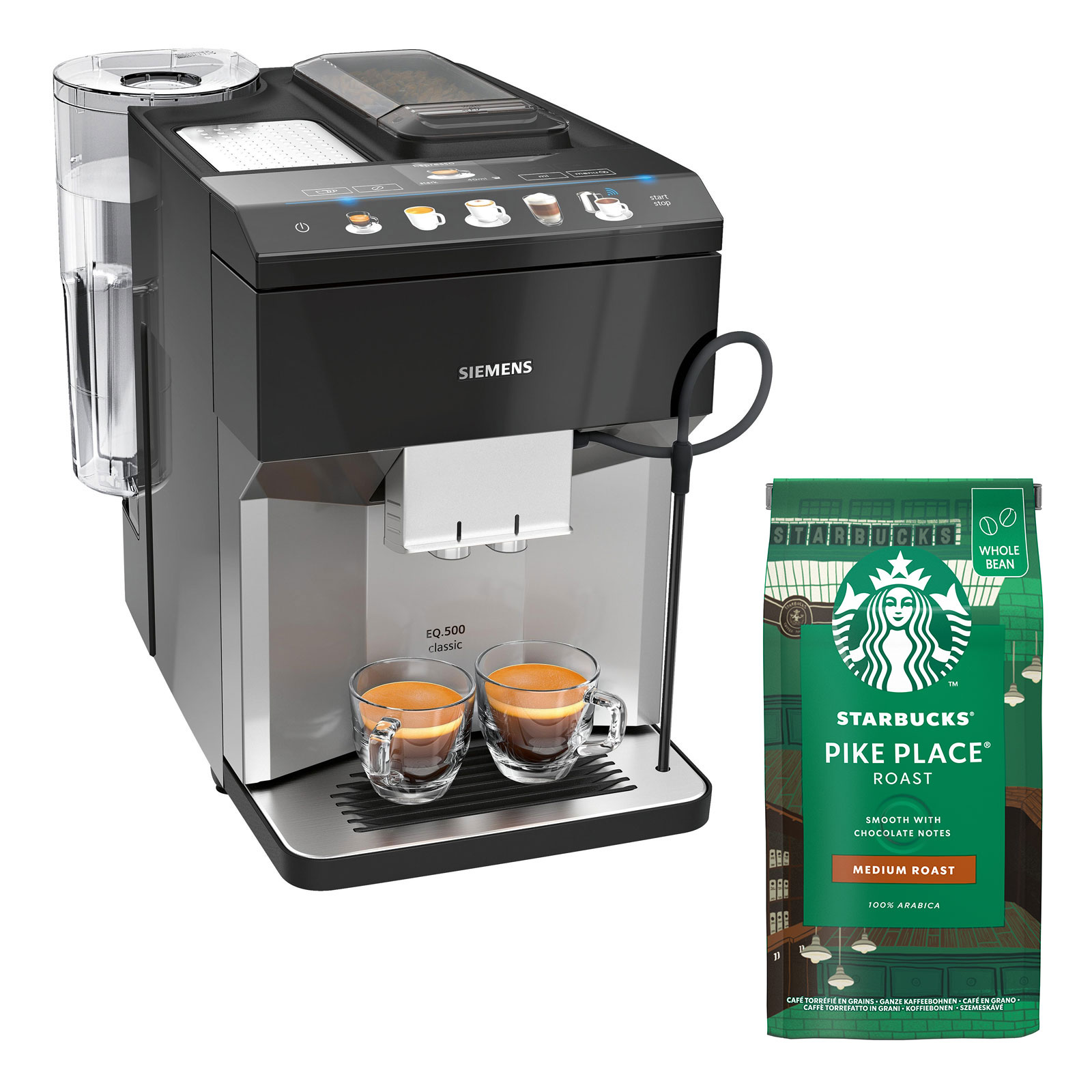 Siemens TQ505D09 Kaffeevollautomat + Starbucks Pike Place Roast