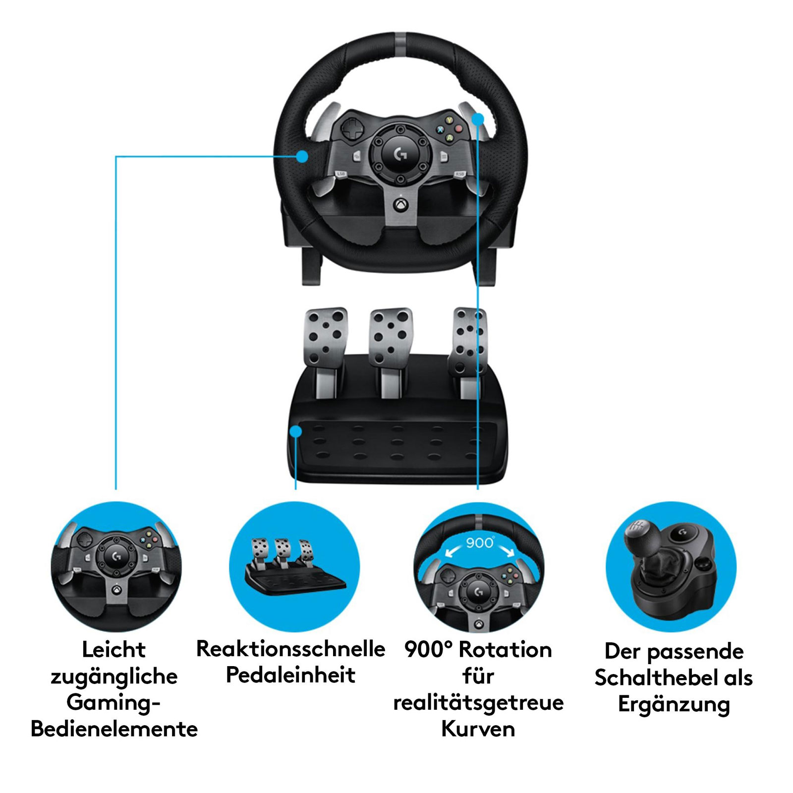 LOGITECH G Bundle G920 Driving Force Racing Wheel + Logitech Astro A10 Xbox Schwarz Gaming-Headset