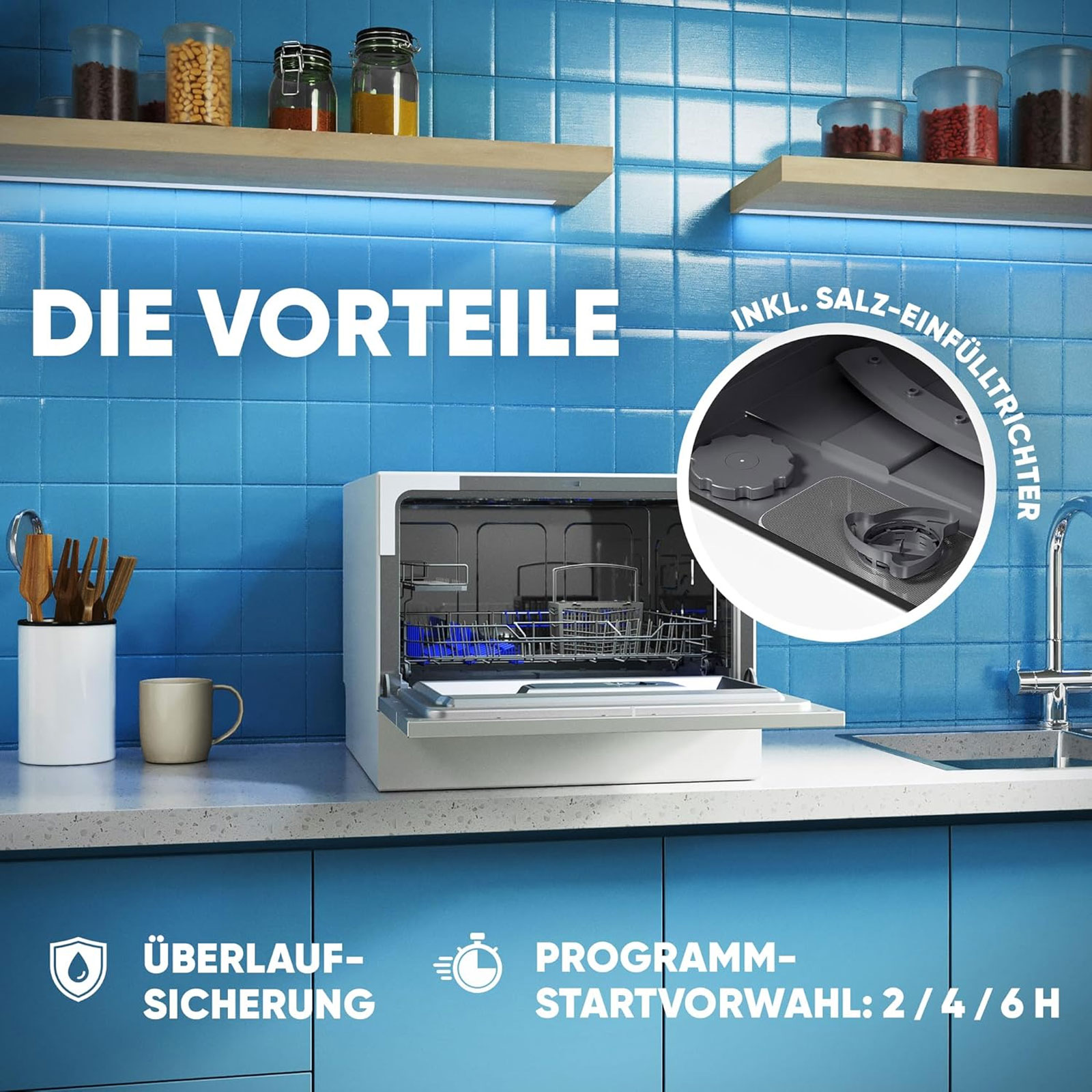 Bomann TSG 7405 Tisch-Geschirrspüler, Weiß