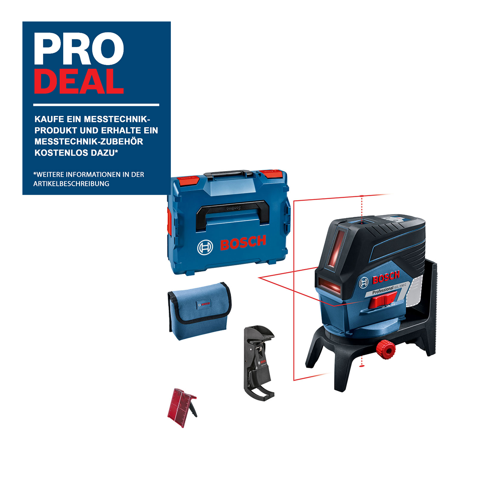 Bosch Professional GCL 2-50 C + RM2 + BM3 + L-Boxx CC