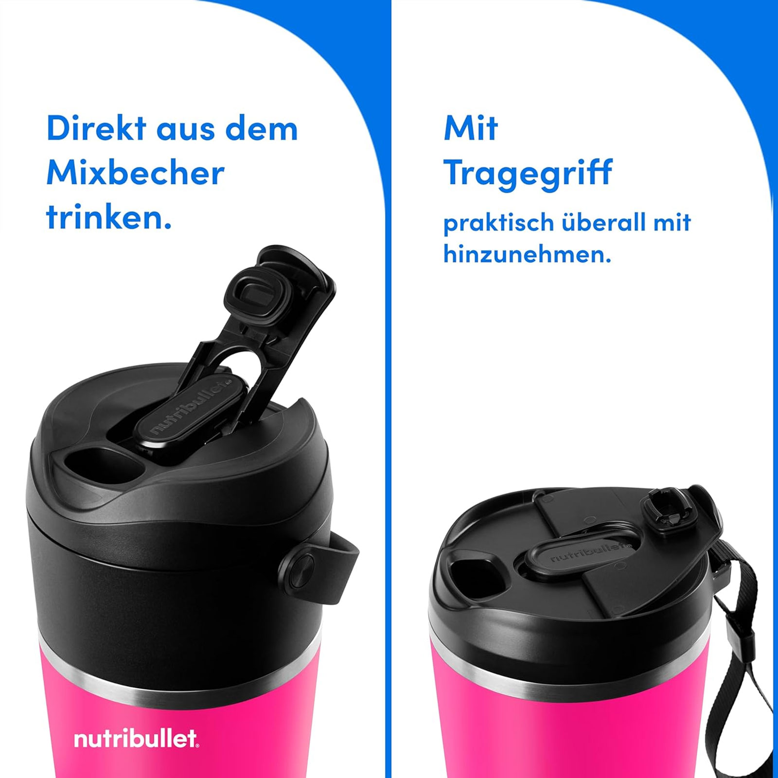 Nutribullet NBP016MA FLIP Smoothie Maker Magenta Standmixer