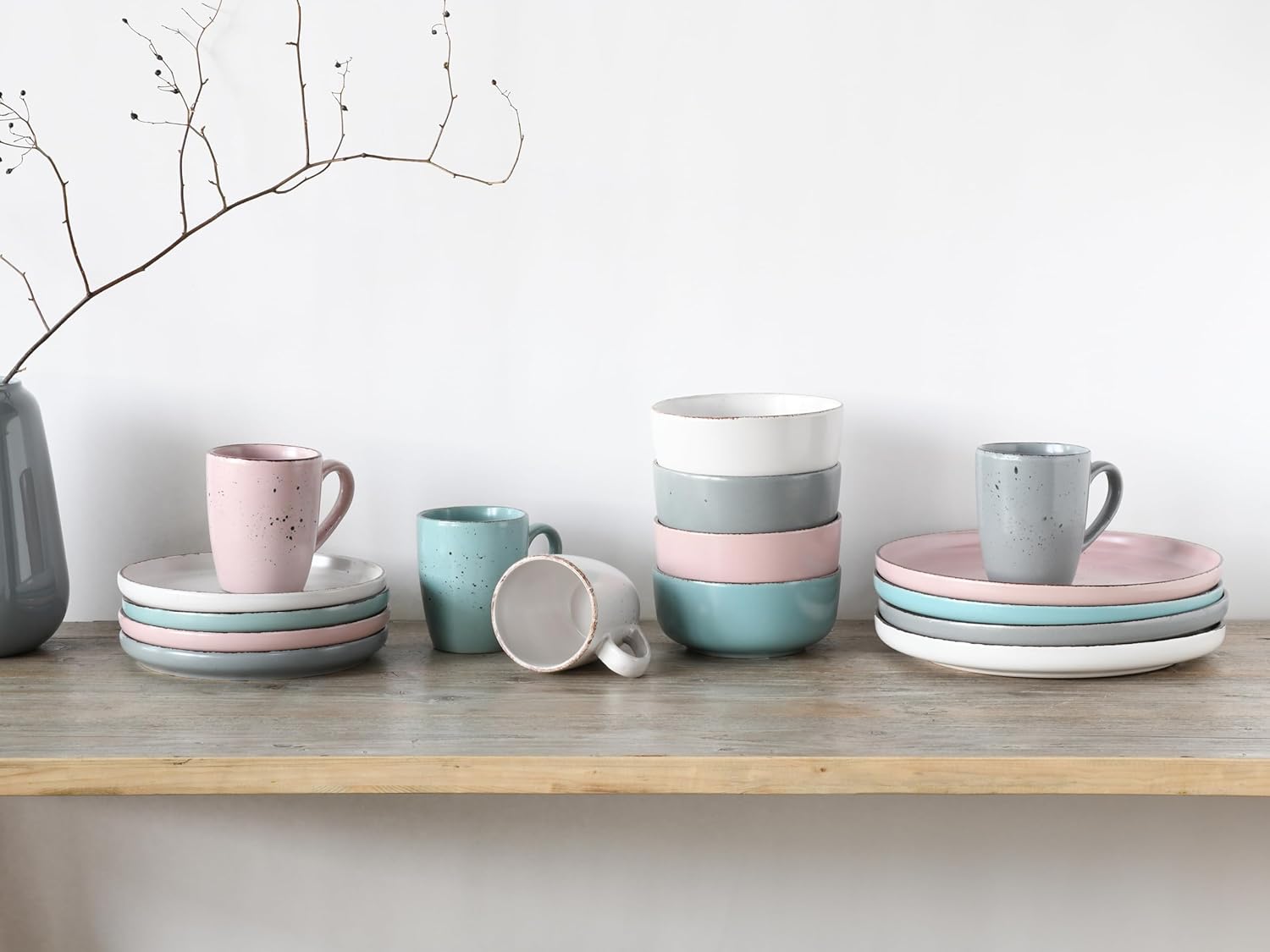 CreaTable, 22908, Serie MODERN FASHION , Geschirrset, Kombiservice 16 teilig