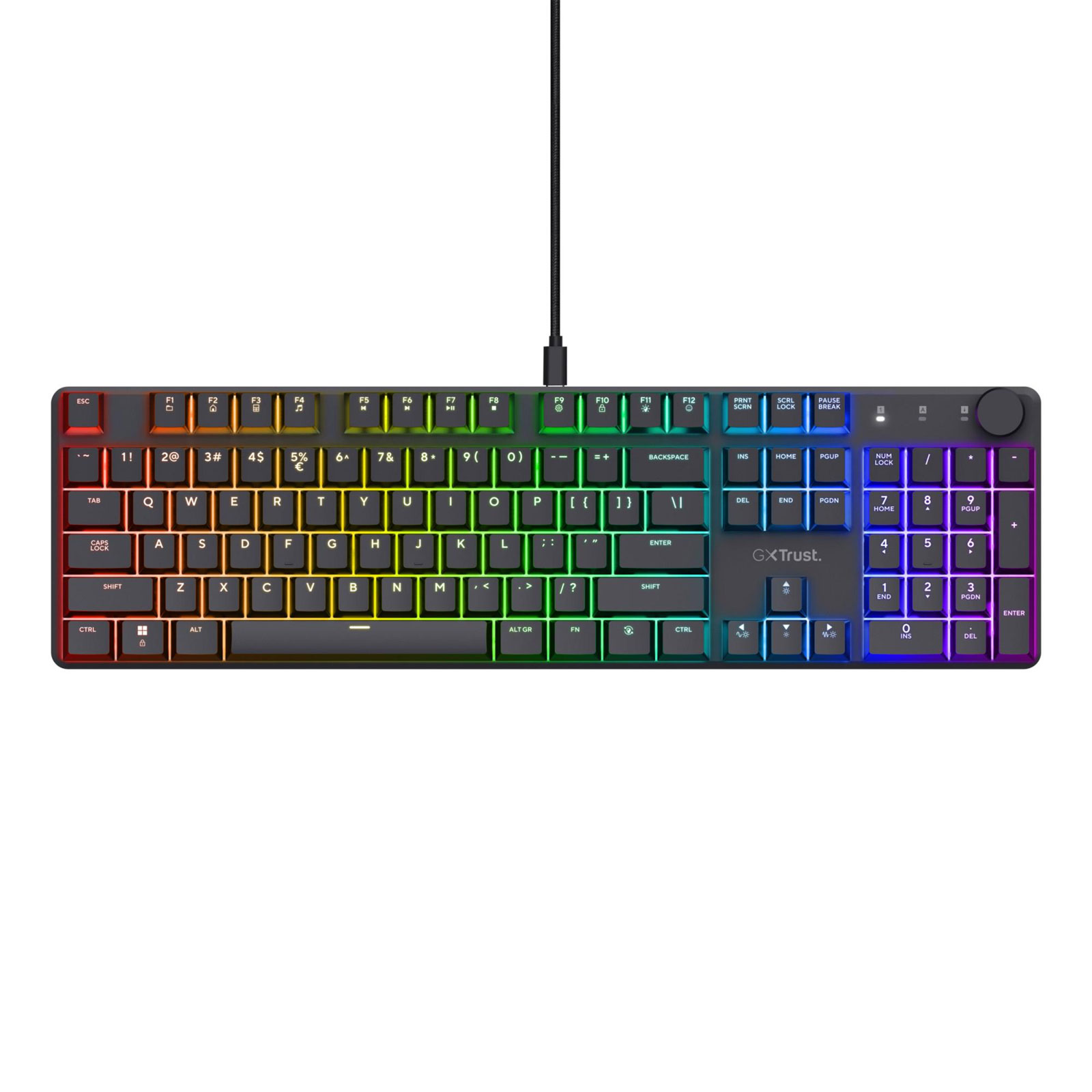 Trust GXT866 TORIX mechanische Gaming-Tastatur RGB Lautstärkeregler