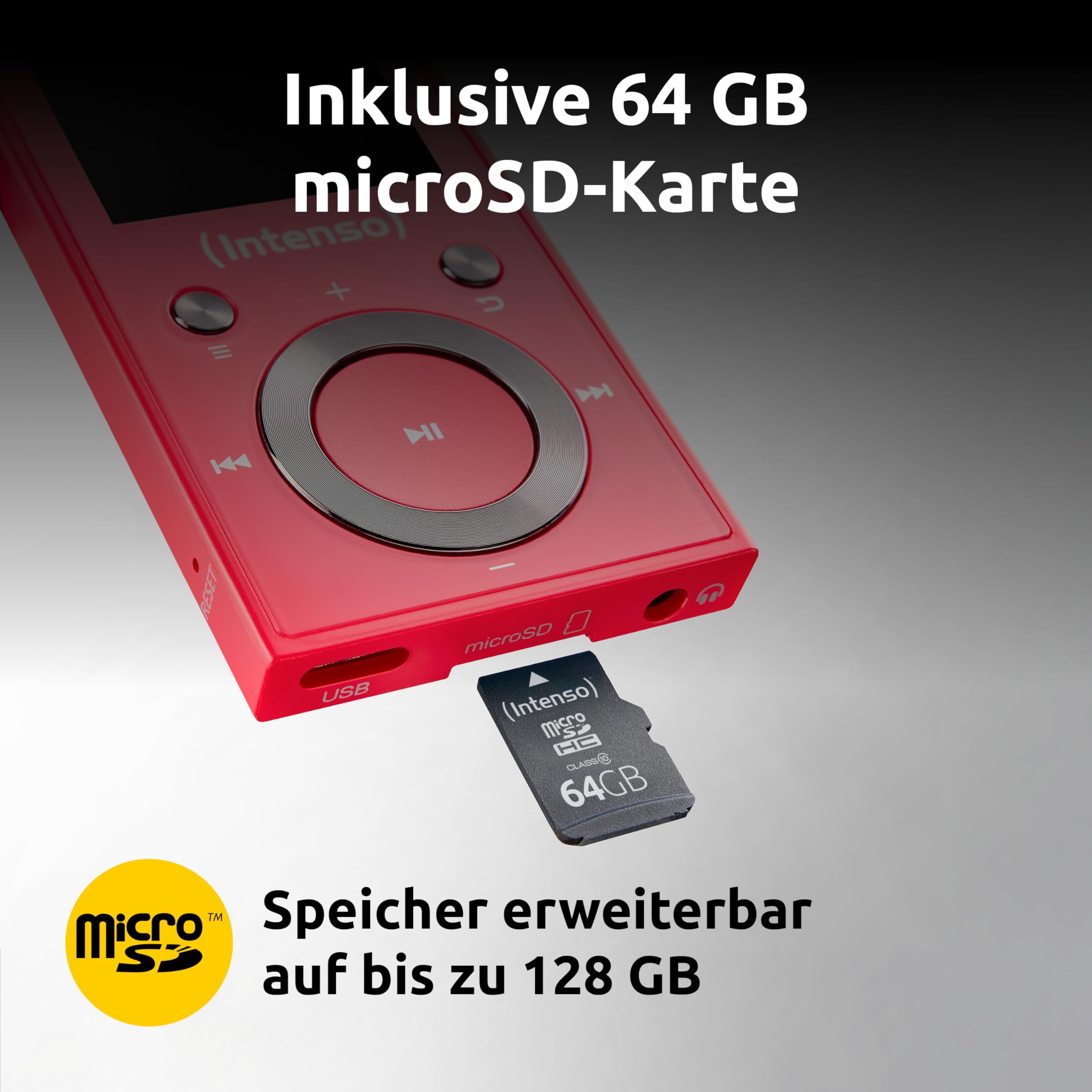 Intenso Video Scooter BT MP3 Player mit Bluetooth 5.0, 1,8 Zoll Farbdisplay