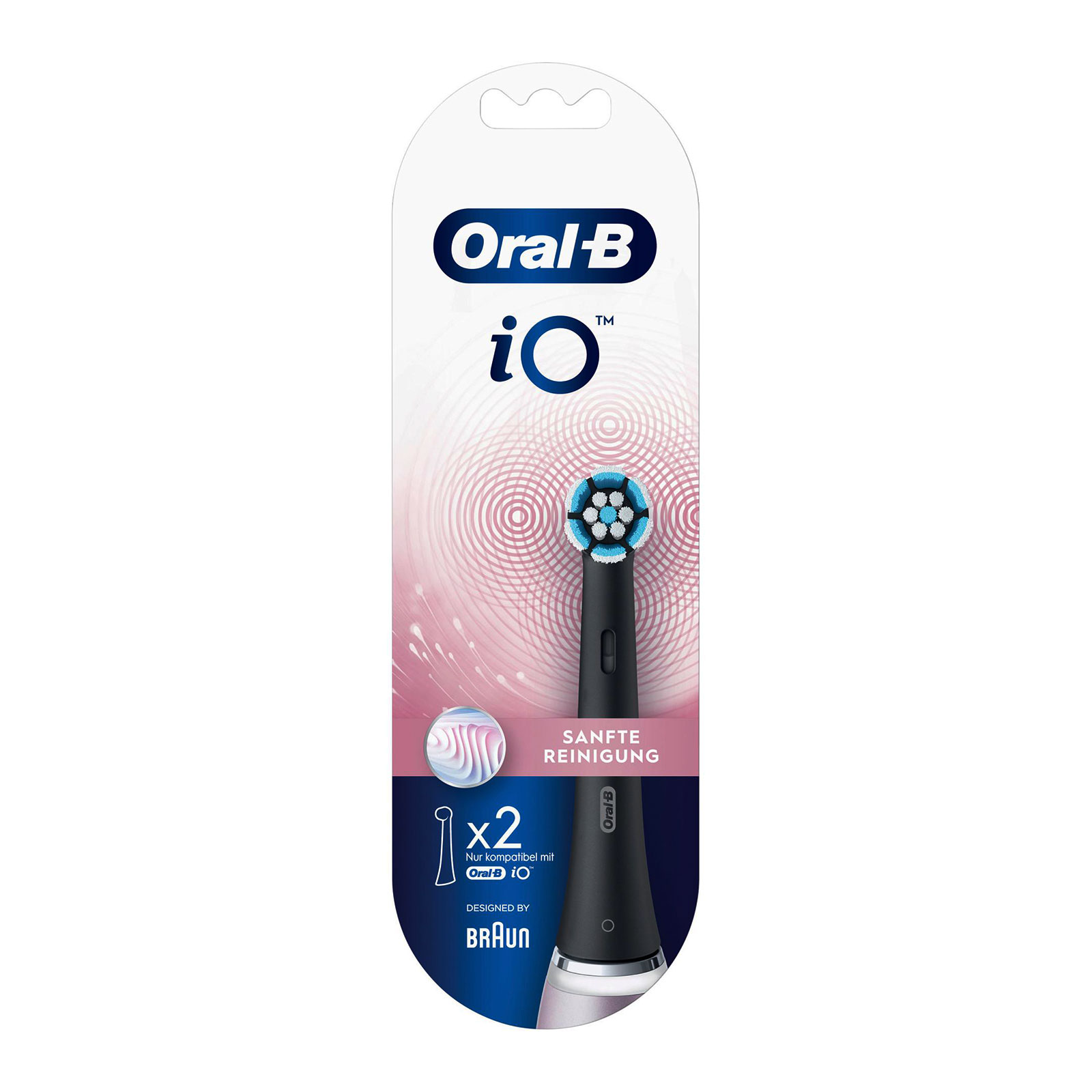 Oral-B iO Black Sanfte Reinigung, 2 Stück Aufsteckbürsten