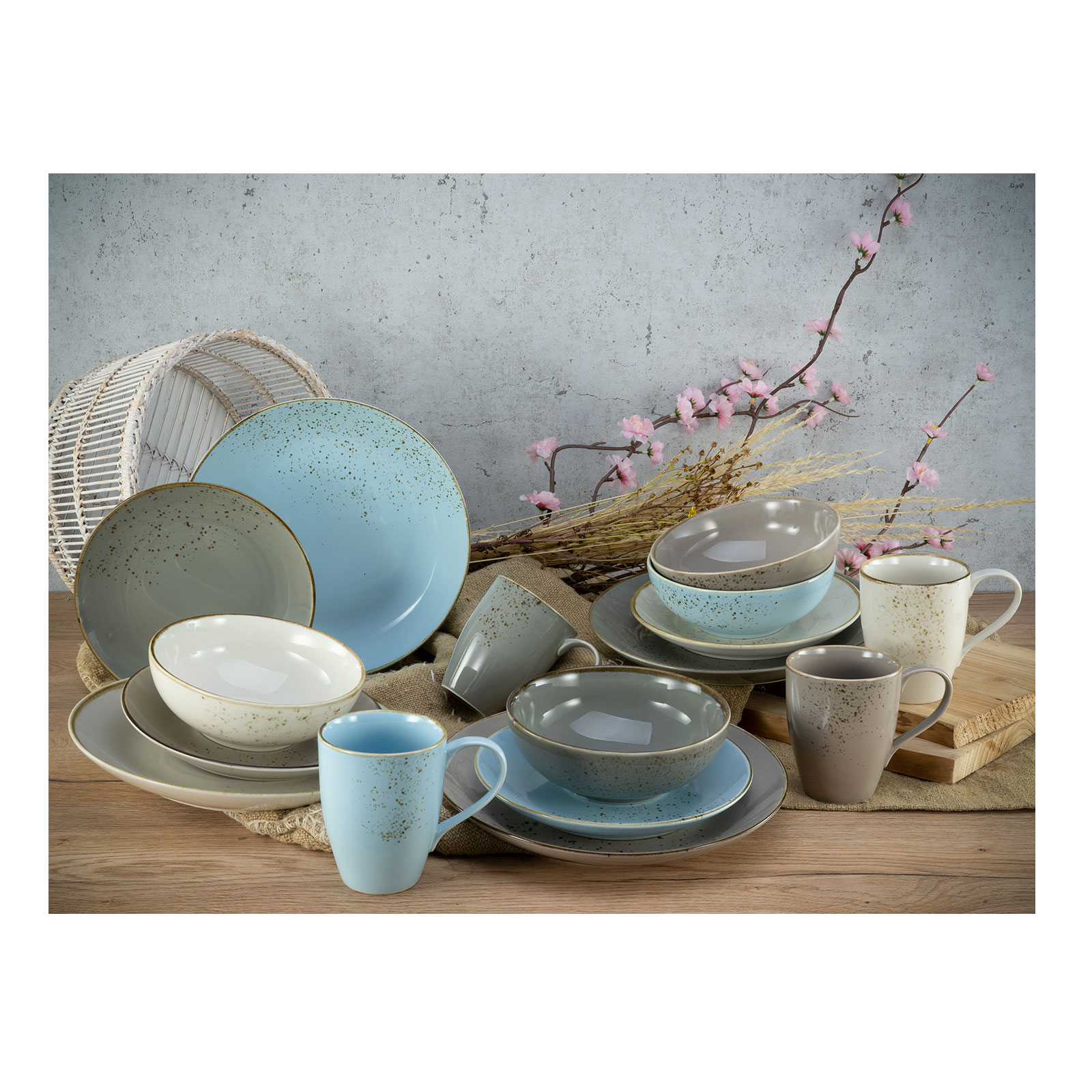 CreaTable, 19984, Serie NATURE COLLECTION Skandinavien, Geschirrset Kombiservice 16 teilig