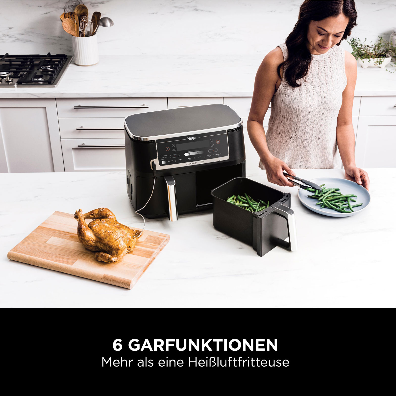 Ninja AF451EU Foodi MAX Dual Doppel-Heißluftfritteuse Ninja AF451EU Foodi MAX Dual Doppel-Heißluftfritteuse