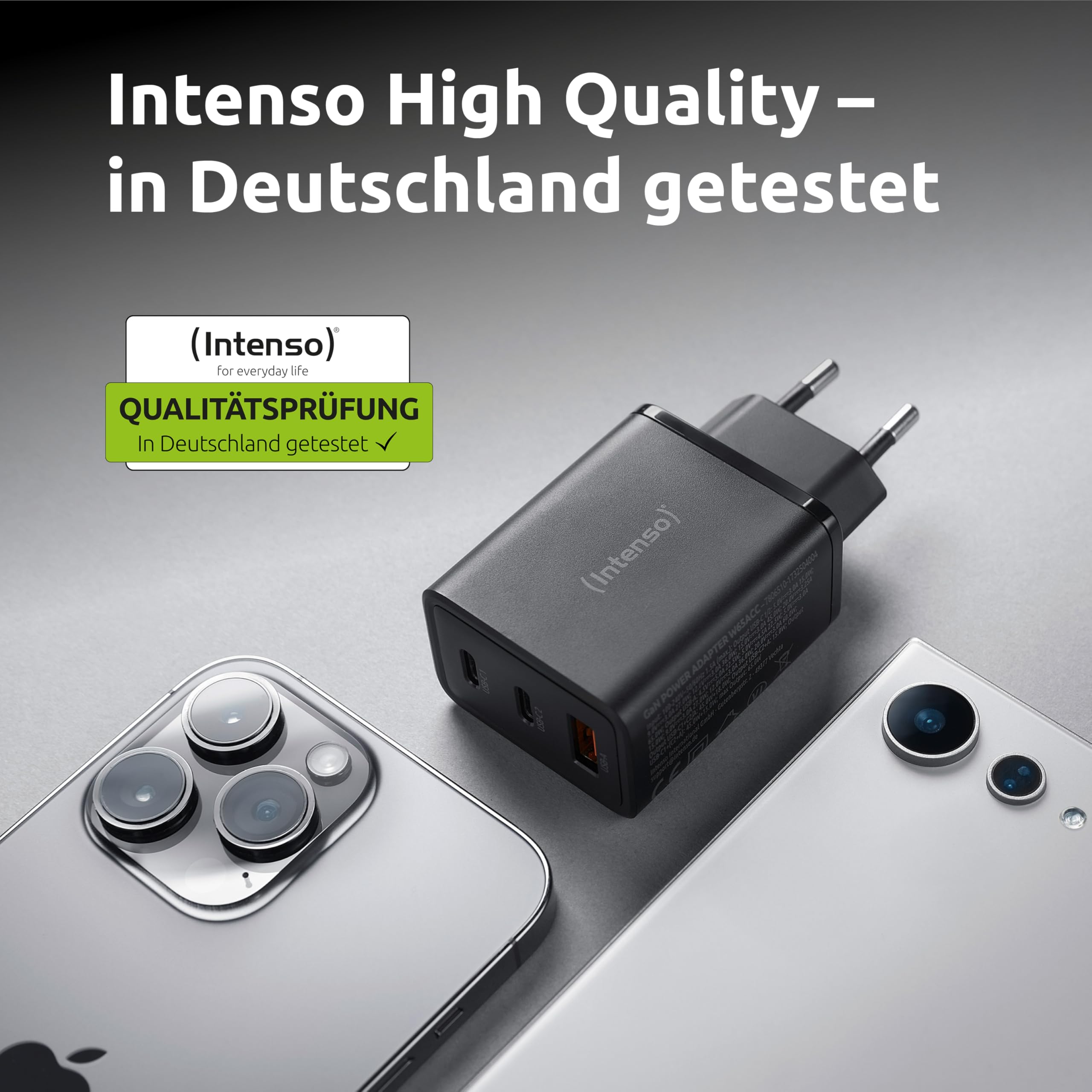 Intenso Power Adapter W65ACC GaN, 65W, Super schnelles Laden