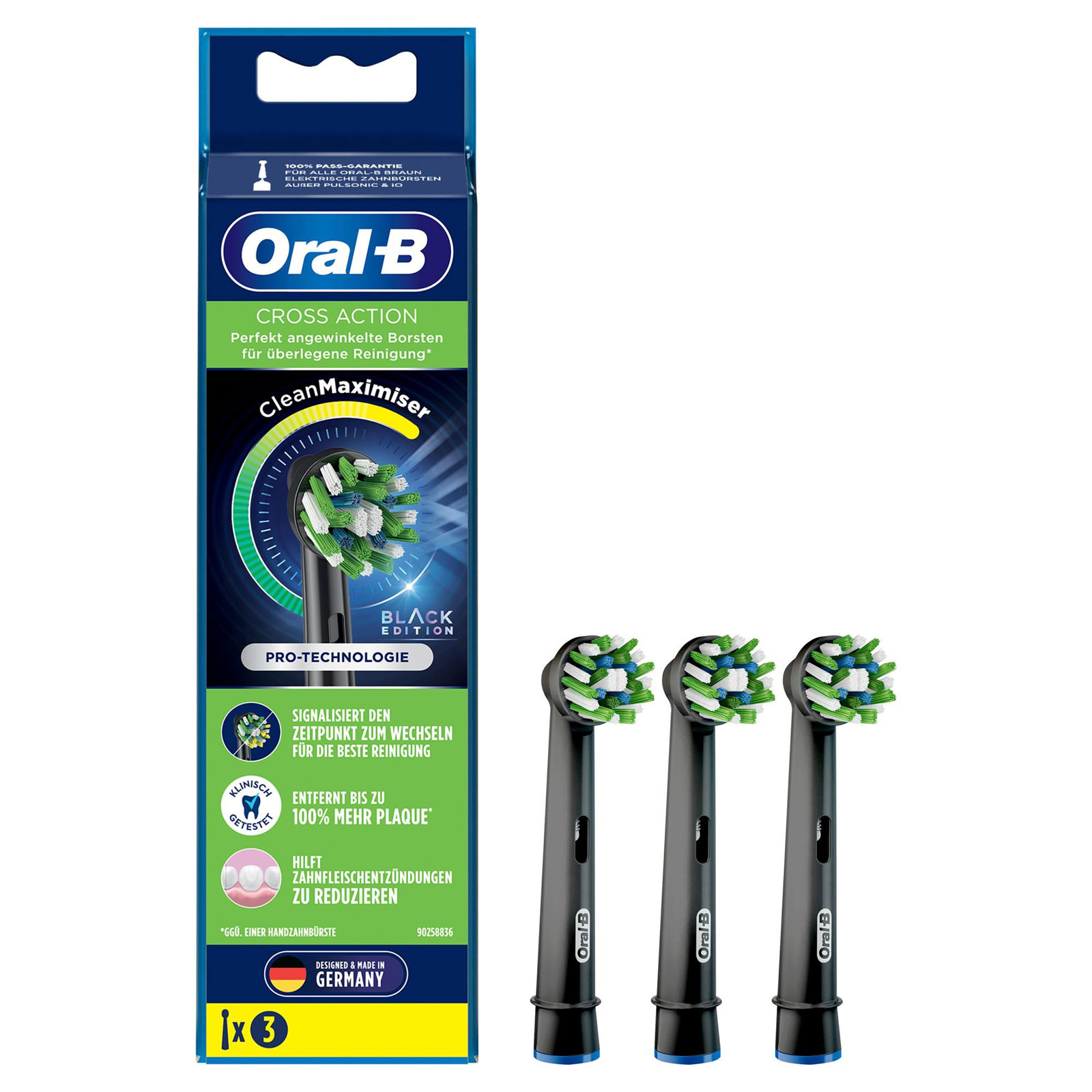 Oral-B Aufsteckbürsten CrossAction Black Edition 3er