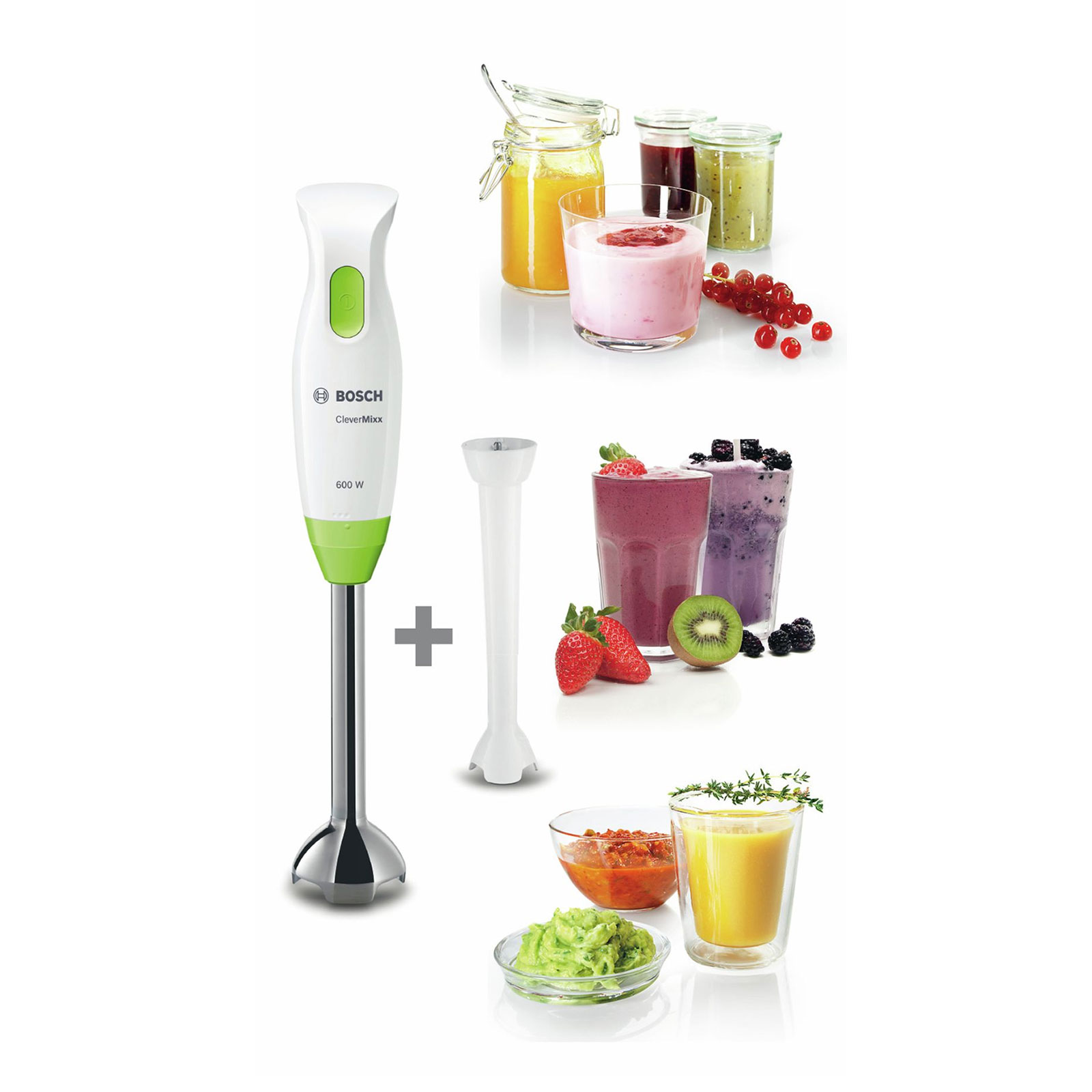 Bosch MSM2623G Stabmixer 600 Watt Metall-Fuß weiß/vivid green