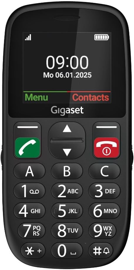 Gigaset GL395 Mobiltelefon einfache Bedienung für Senioren, große Tasten & SOS-Notruftaste Staub- & spritzwassergeschützt