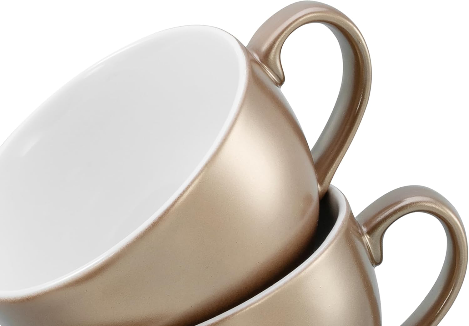 CreaTable, 24327, Serie Golden Days Weiß, 12-teiliges Geschirrset, Cappuccino Set aus Steinzeug