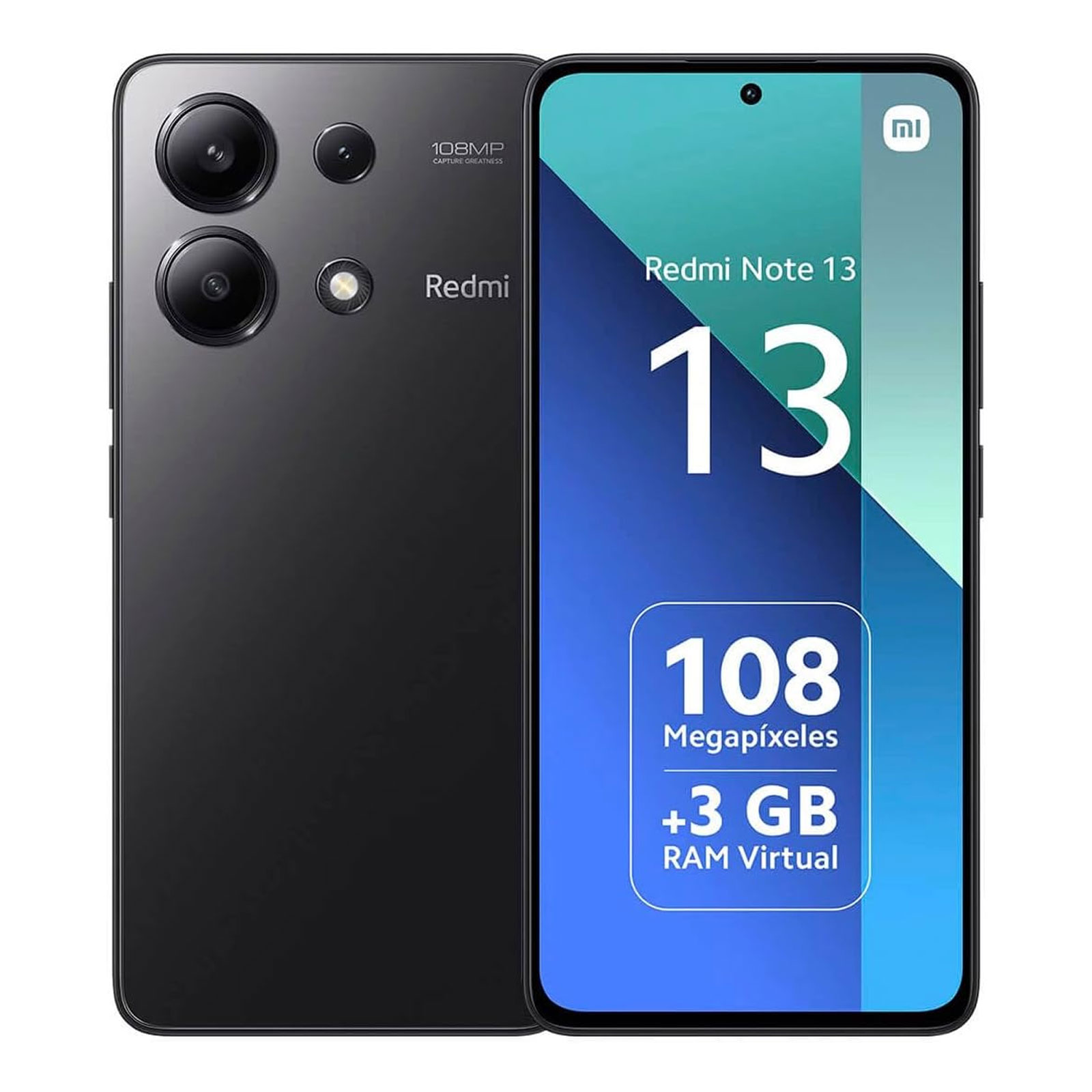 Xiaomi Redmi Note 13 4G 6GB + 128GB Midnight Black Smartphone (6,67 Zoll, 108 MP, Triple-Kamera, 5.000-mAh, Octa-Core, Fingerabdrucksensor, Gesichtserkennung, schwarz)