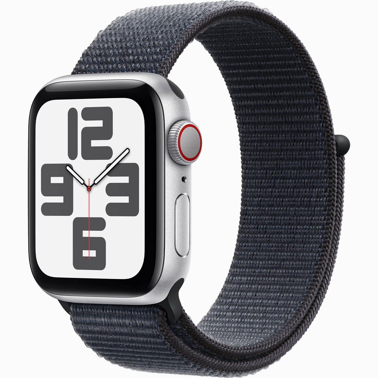 Apple Watch SE GPS + Cellular, 44 mm Aluminiumgehäuse Mitternacht, Sport Loop Tinte