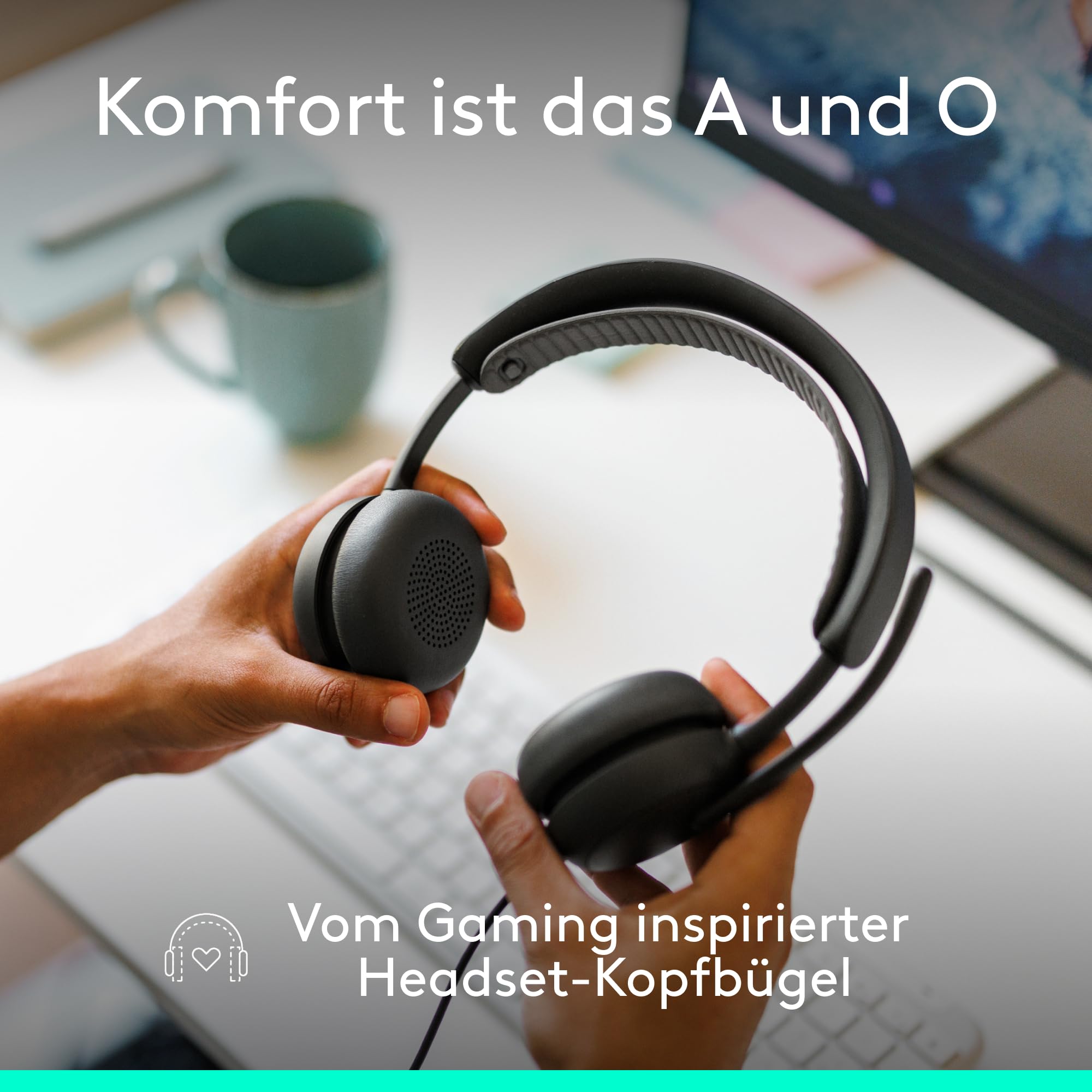 Logitech Zone Wired 2 Headset mit adaptiver Hybrid-ANC
