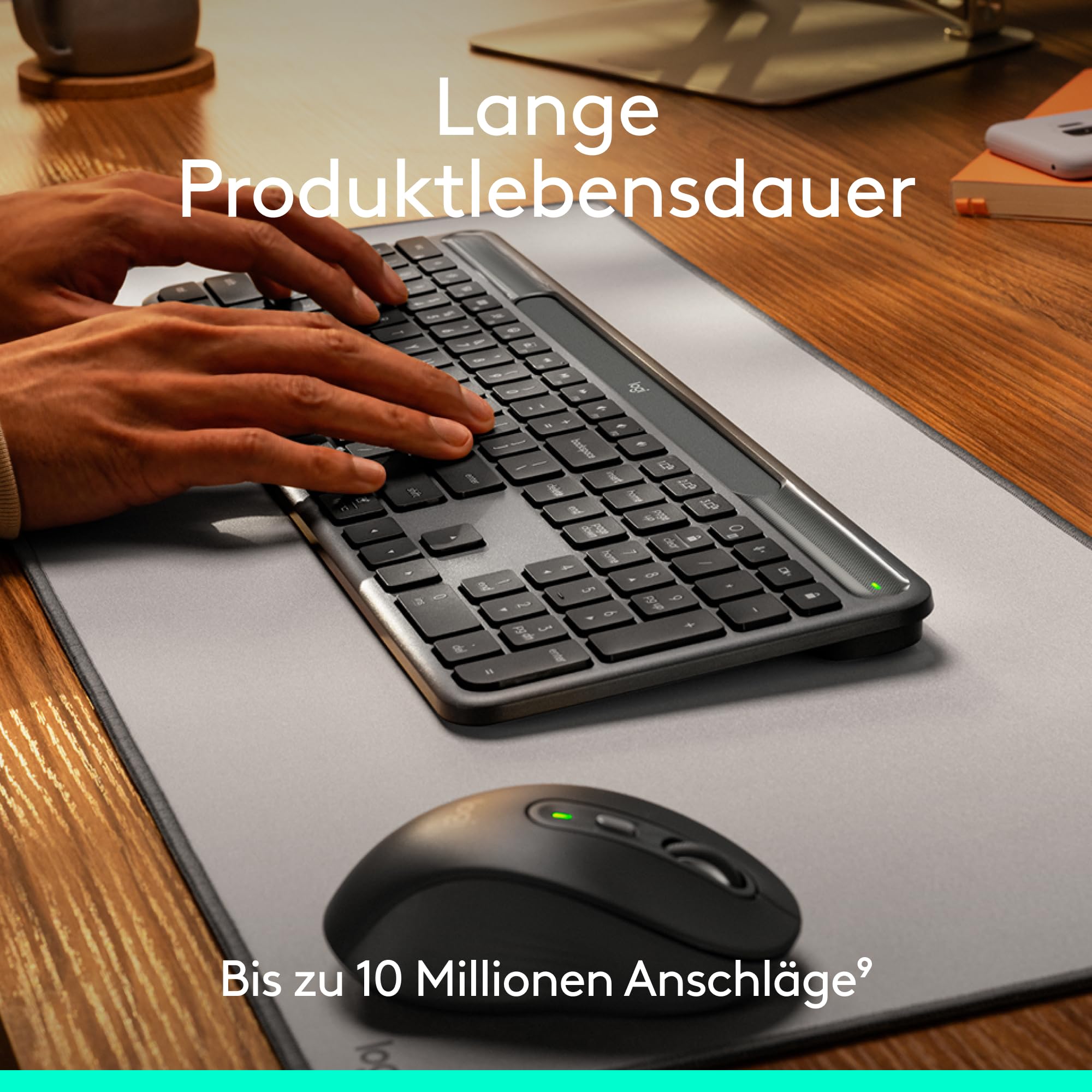 Logitech Signature Slim Solar+ kabellose Bluetooth Tastatur Solar Akku Graphit