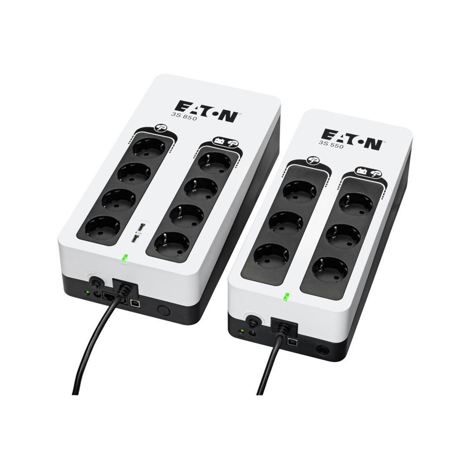 Eaton 3S850D Steckdosenleiste (8-fach, USB, Überspannungsschutz, Schwarz)