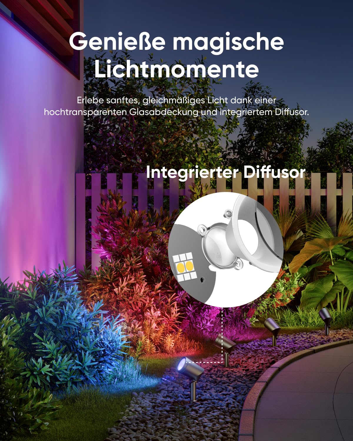 eufy Außen-Strahler E10, 2er-Set, Smarte Verkabelte RGBWW LED Strahler