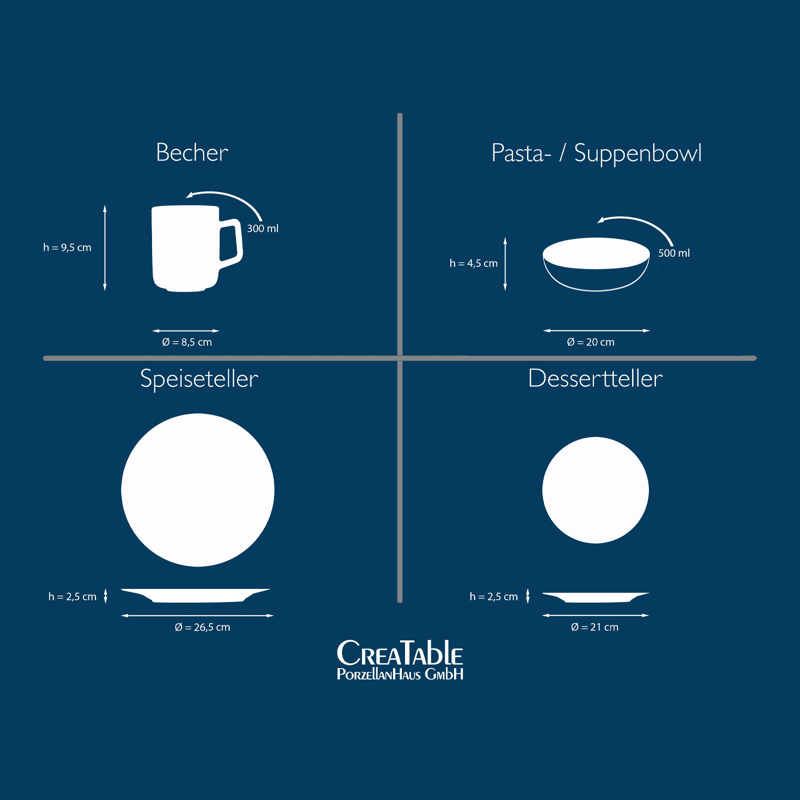 CreaTable Florentina 16887 Kombiservice, 16-teilig