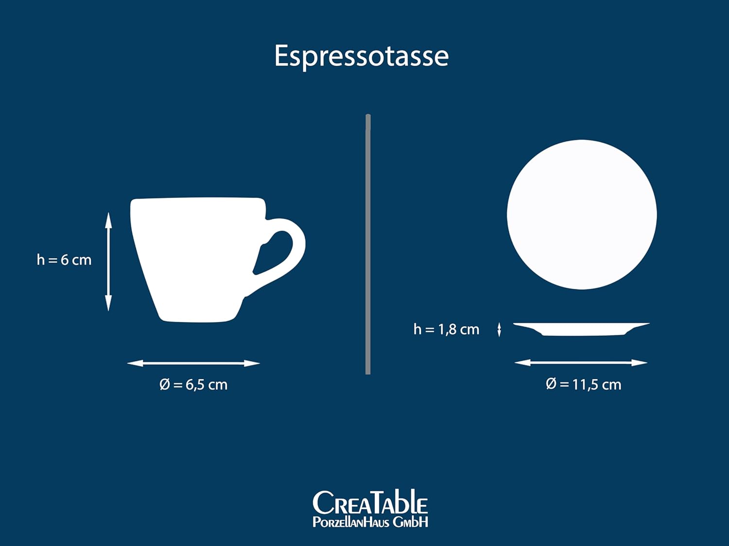 CreaTable, 24330, Serie Golden Days Schwarz, 12-teiliges Geschirrset, Espresso Set aus Steinzeug